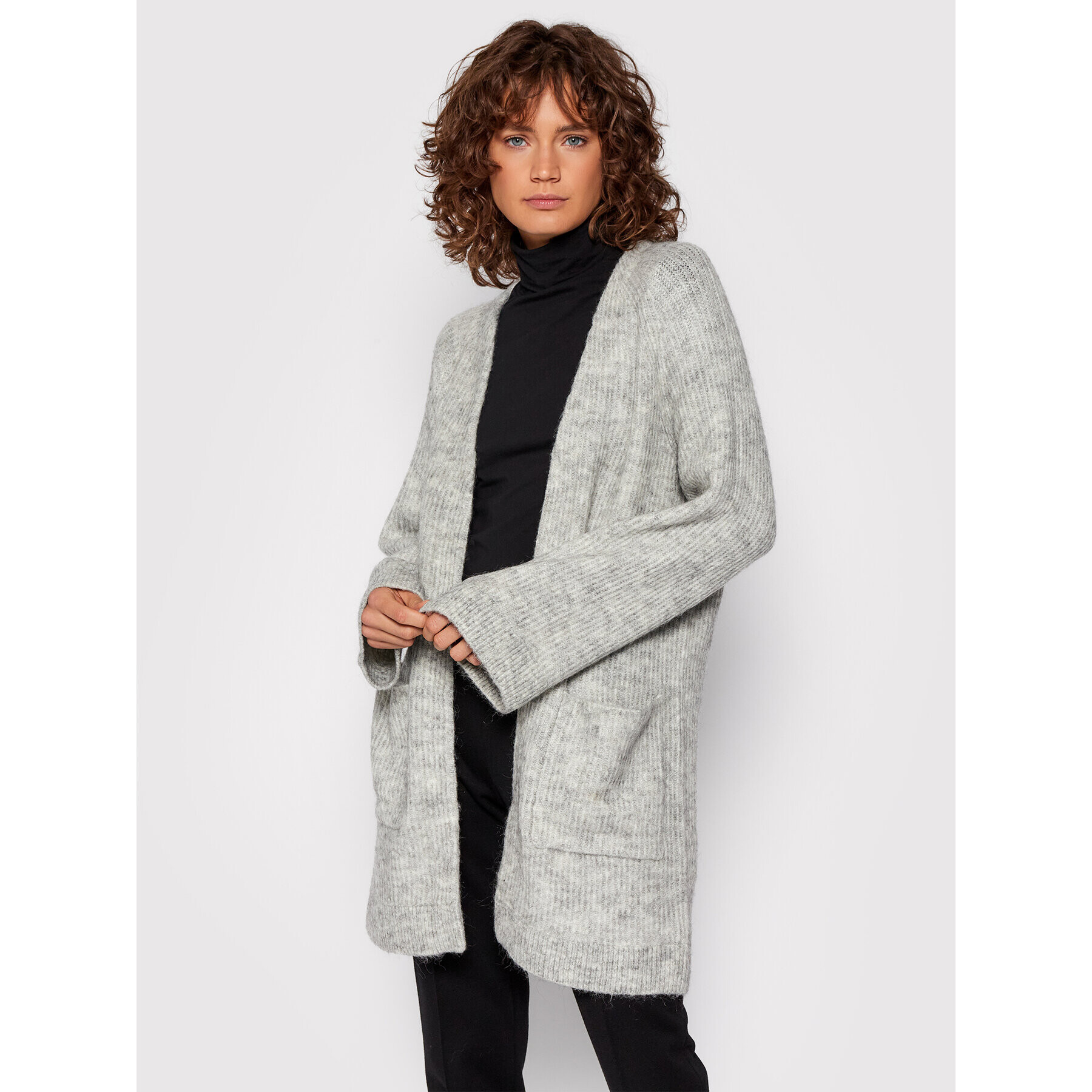 YAS Кардиган Alva 26023556 Сив Relaxed Fit - Pepit.bg