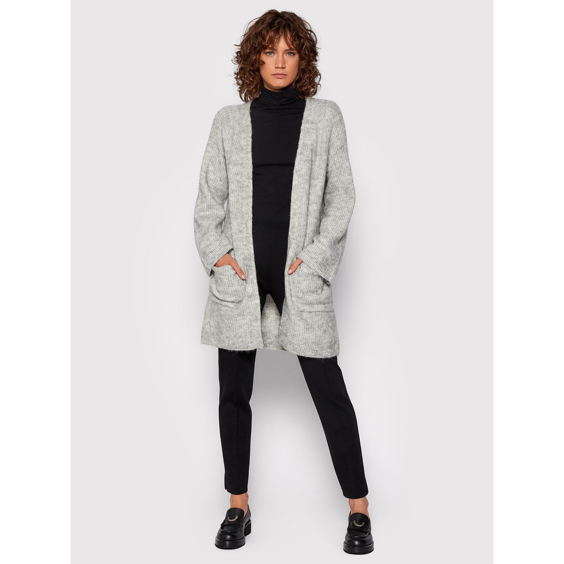 YAS Кардиган Alva 26023556 Сив Relaxed Fit - Pepit.bg