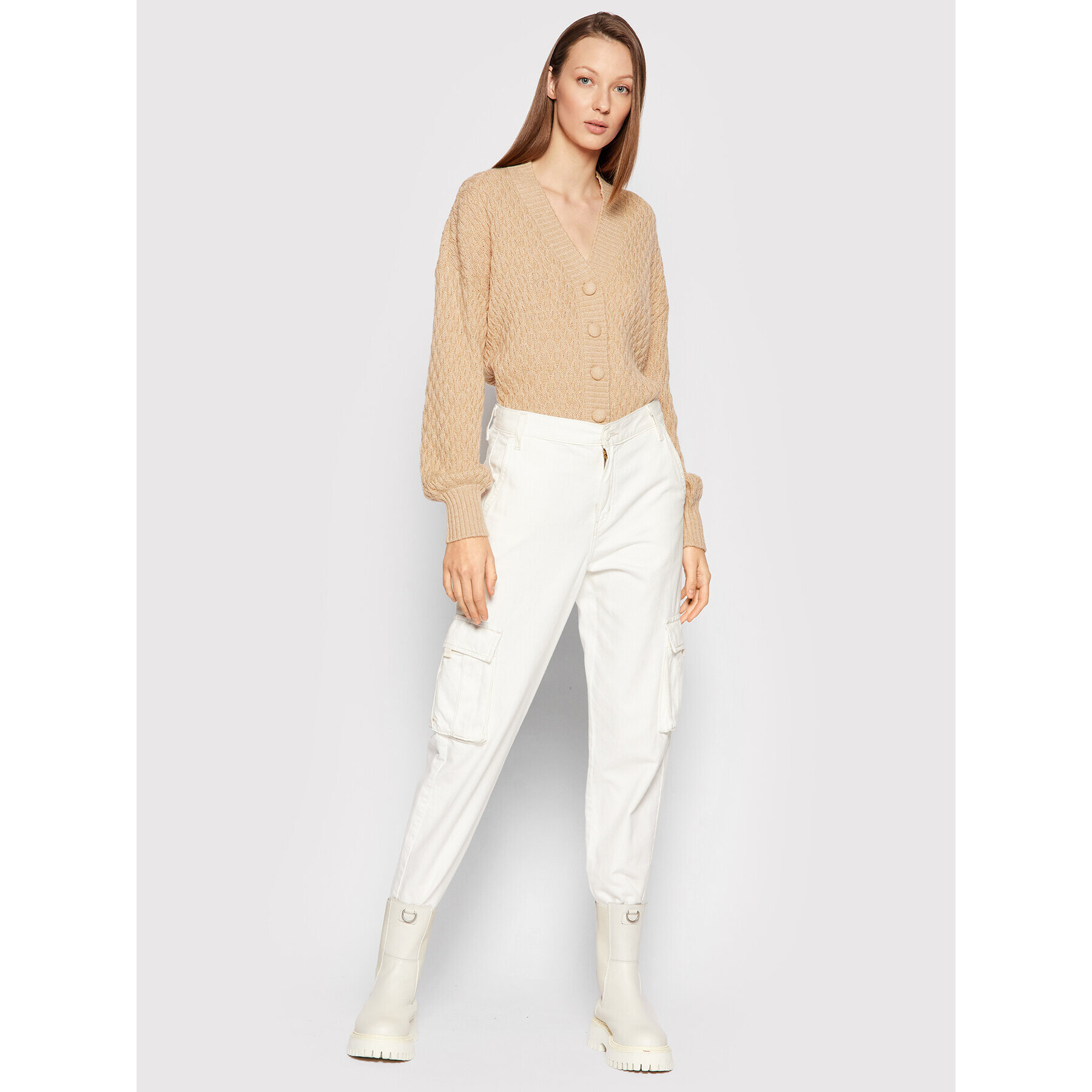 YAS Кардиган Briva 26023553 Бежов Regular Fit - Pepit.bg