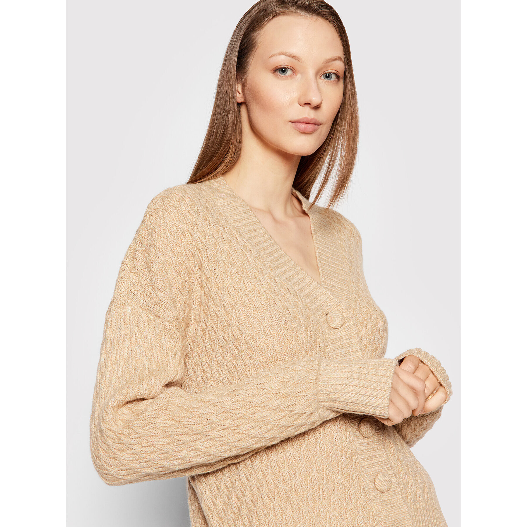YAS Кардиган Briva 26023553 Бежов Regular Fit - Pepit.bg