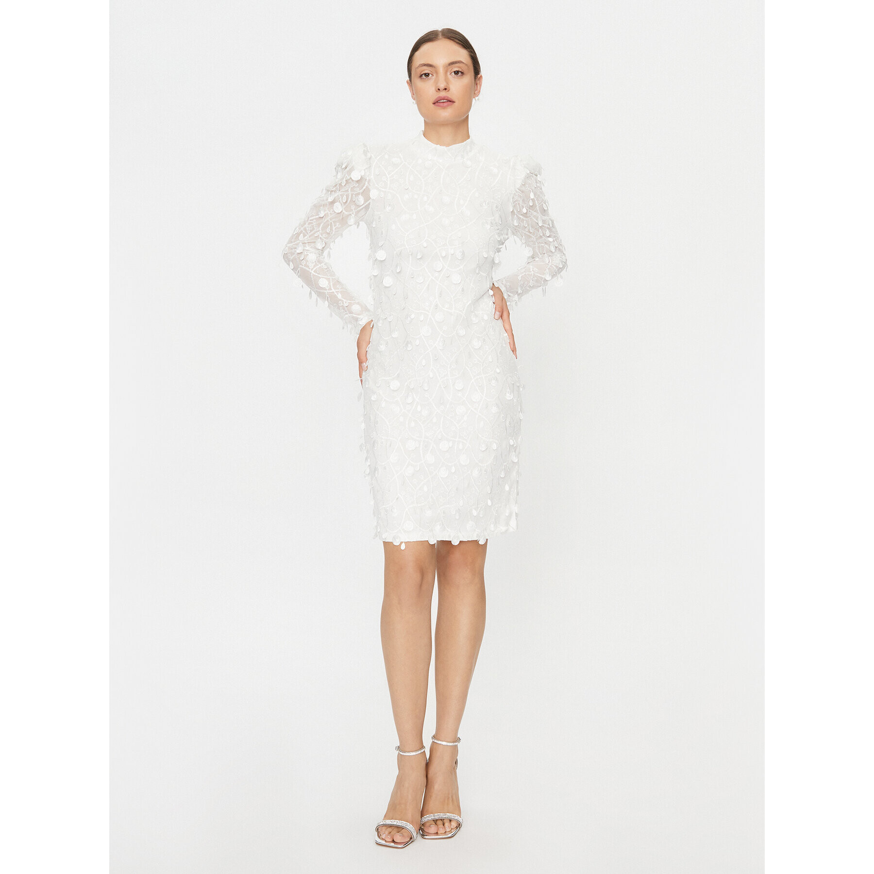 YAS Коктейлна рокля 26030914 Бял Slim Fit - Pepit.bg