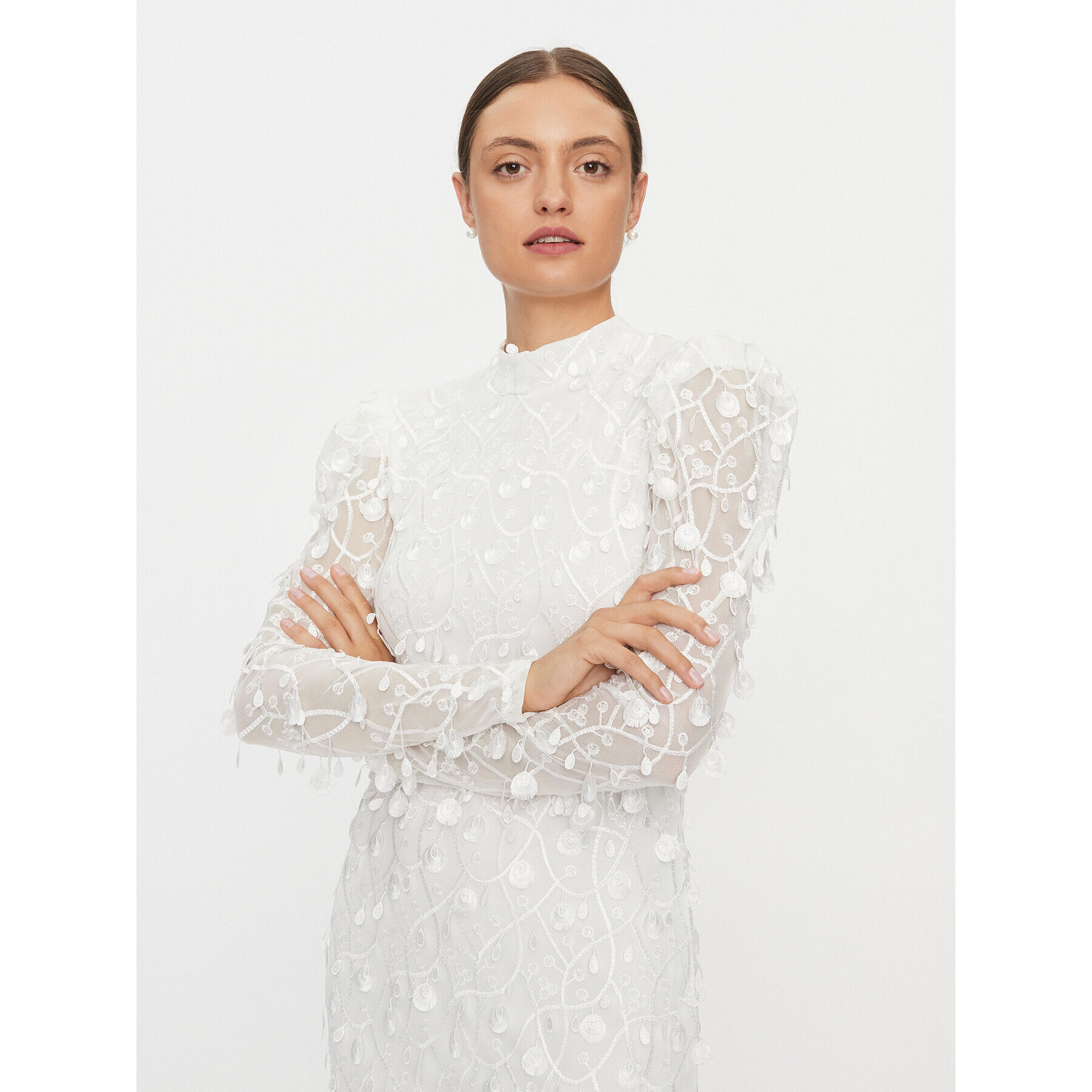 YAS Коктейлна рокля 26030914 Бял Slim Fit - Pepit.bg