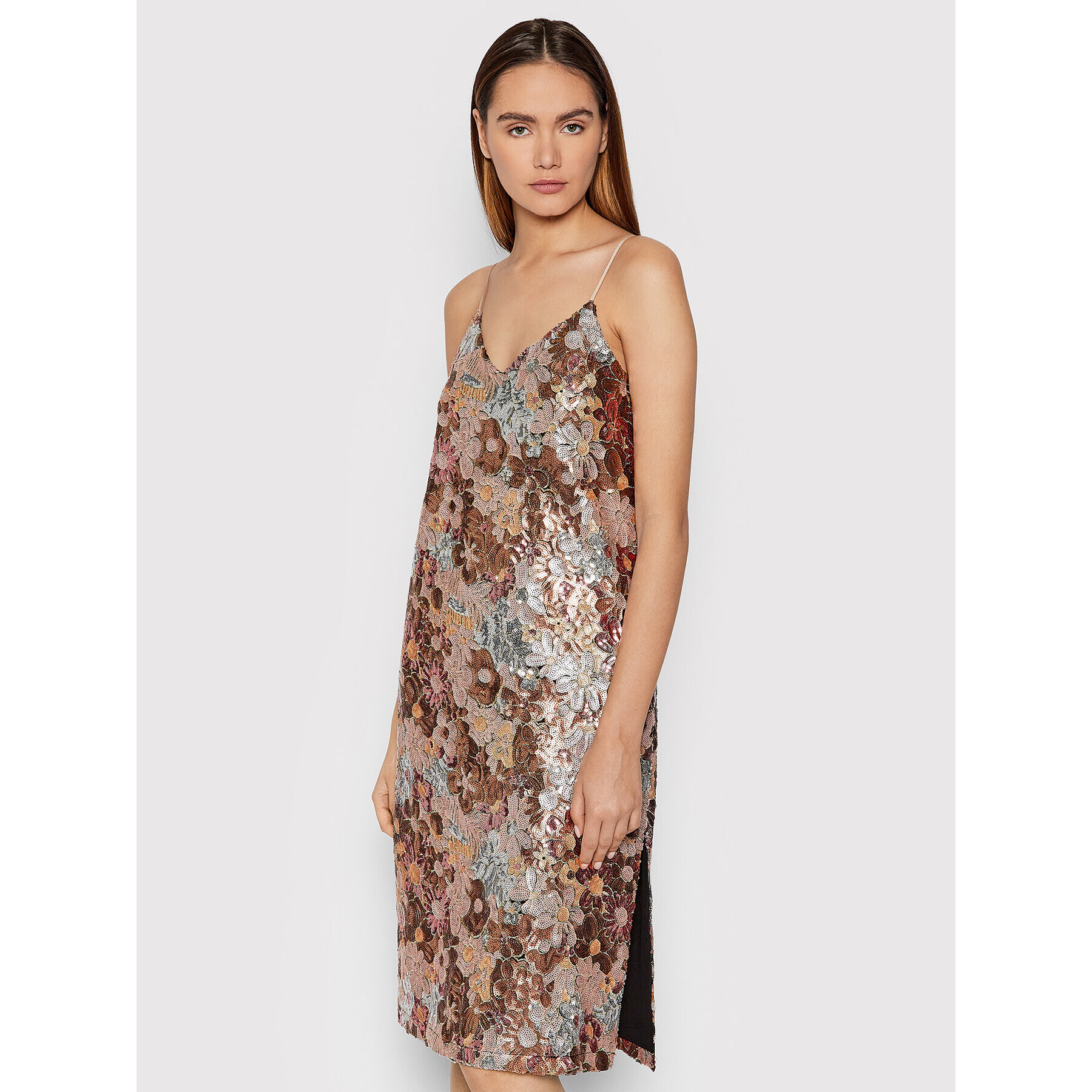 YAS Коктейлна рокля Sequenza 26024465 Кафяв Regular Fit - Pepit.bg