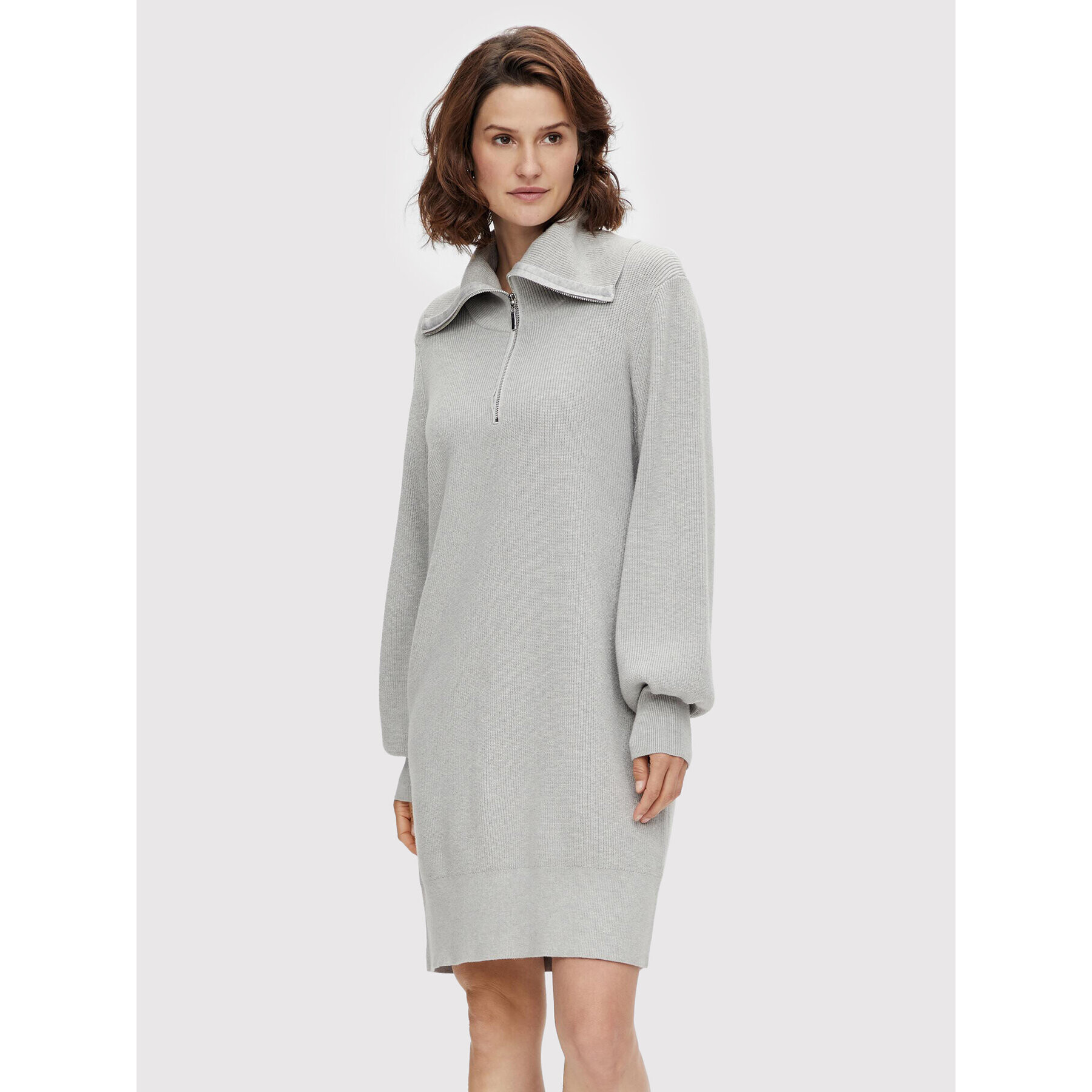 YAS Плетена рокля Dalma 26024412 Сив Regular Fit - Pepit.bg