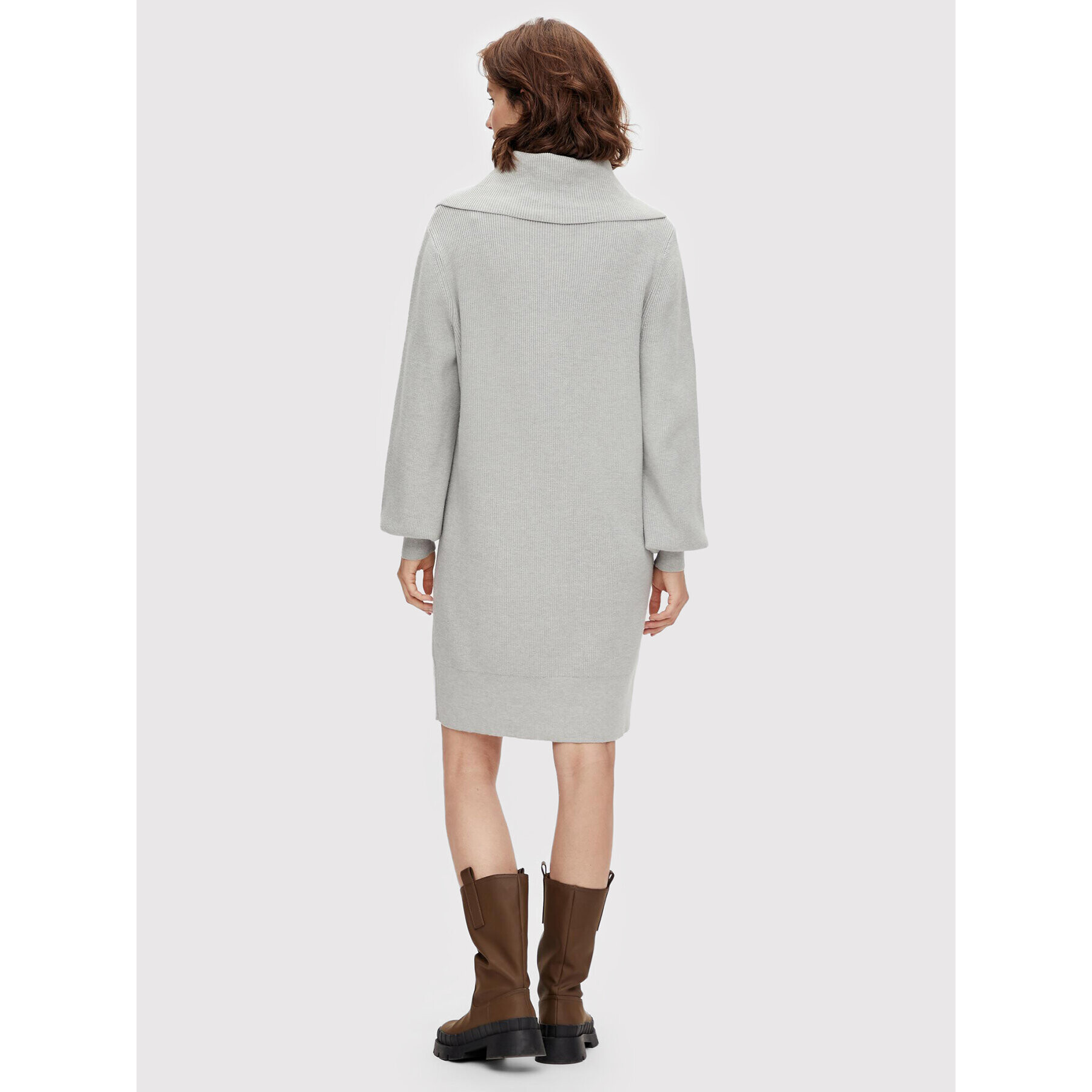 YAS Плетена рокля Dalma 26024412 Сив Regular Fit - Pepit.bg