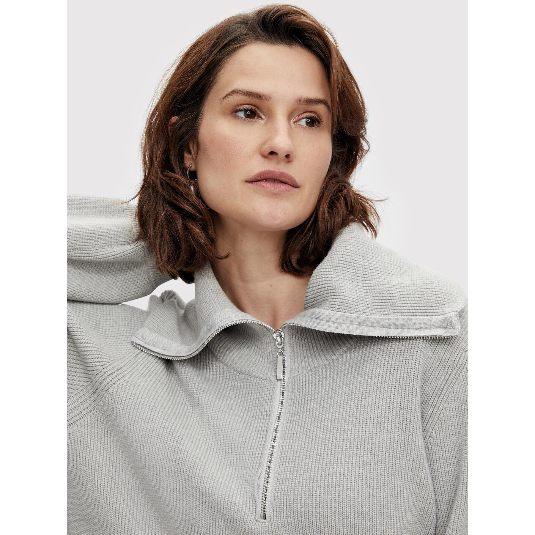 YAS Плетена рокля Dalma 26024412 Сив Regular Fit - Pepit.bg
