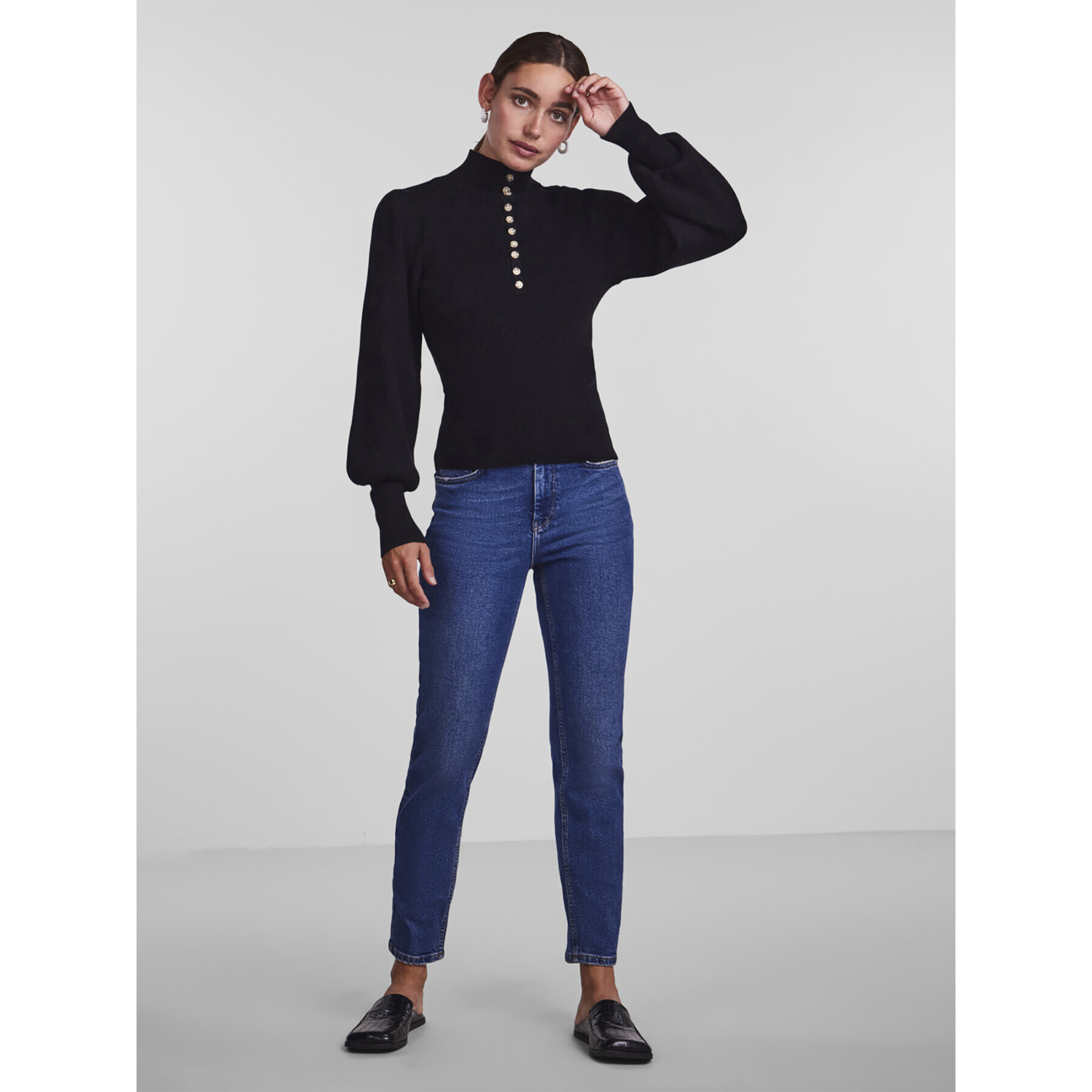 YAS Поло Luel 26028091 Черен Regular Fit - Pepit.bg