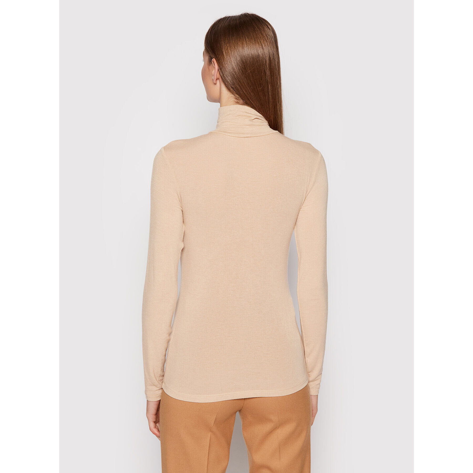 YAS Поло Woola 26024678 Бежов Slim Fit - Pepit.bg