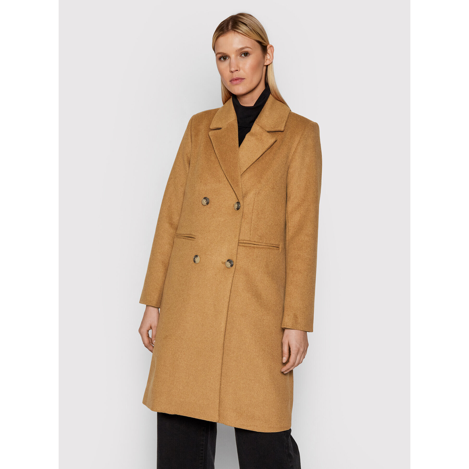 YAS Преходно палто Essia 26023637 Кафяв Regular Fit - Pepit.bg