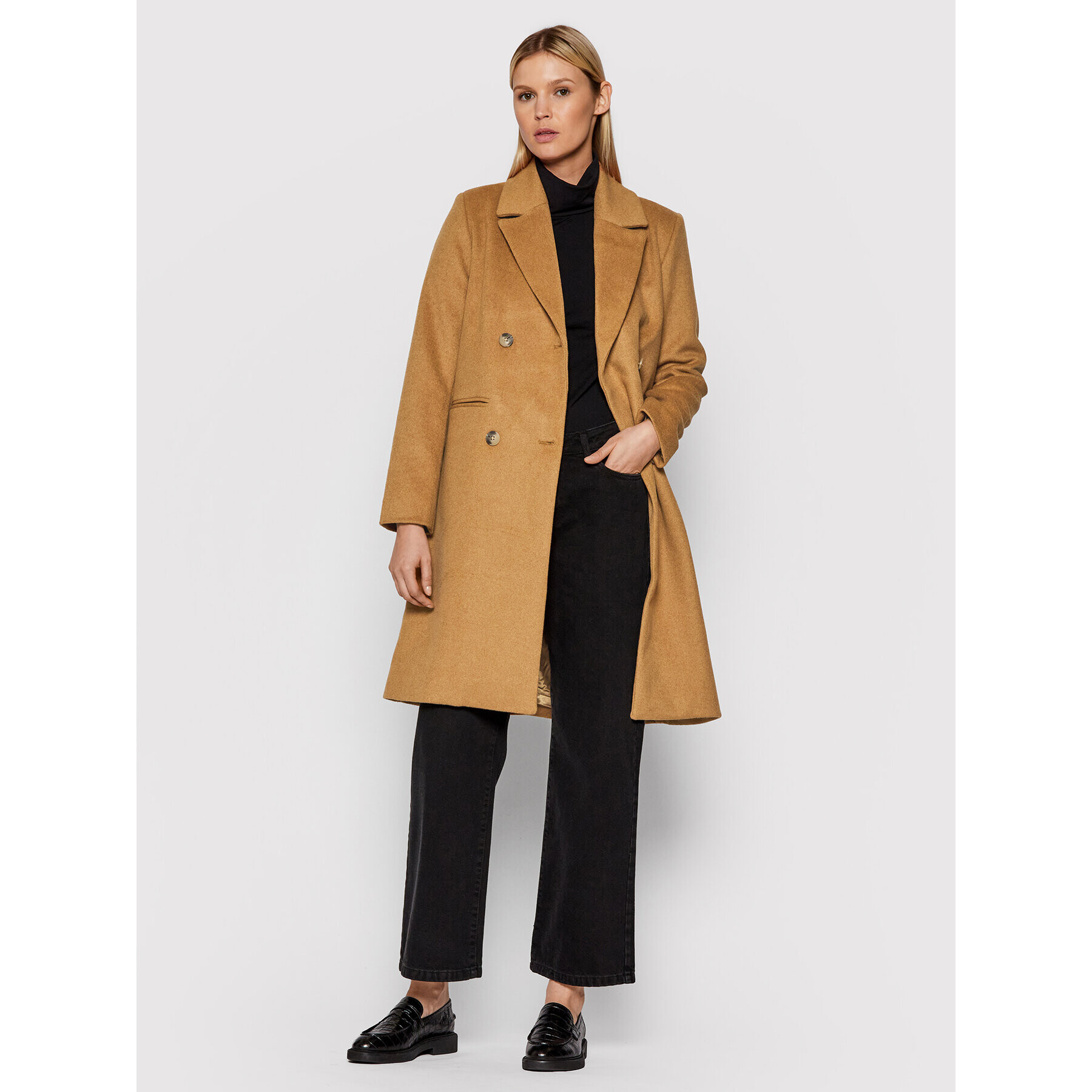 YAS Преходно палто Essia 26023637 Кафяв Regular Fit - Pepit.bg