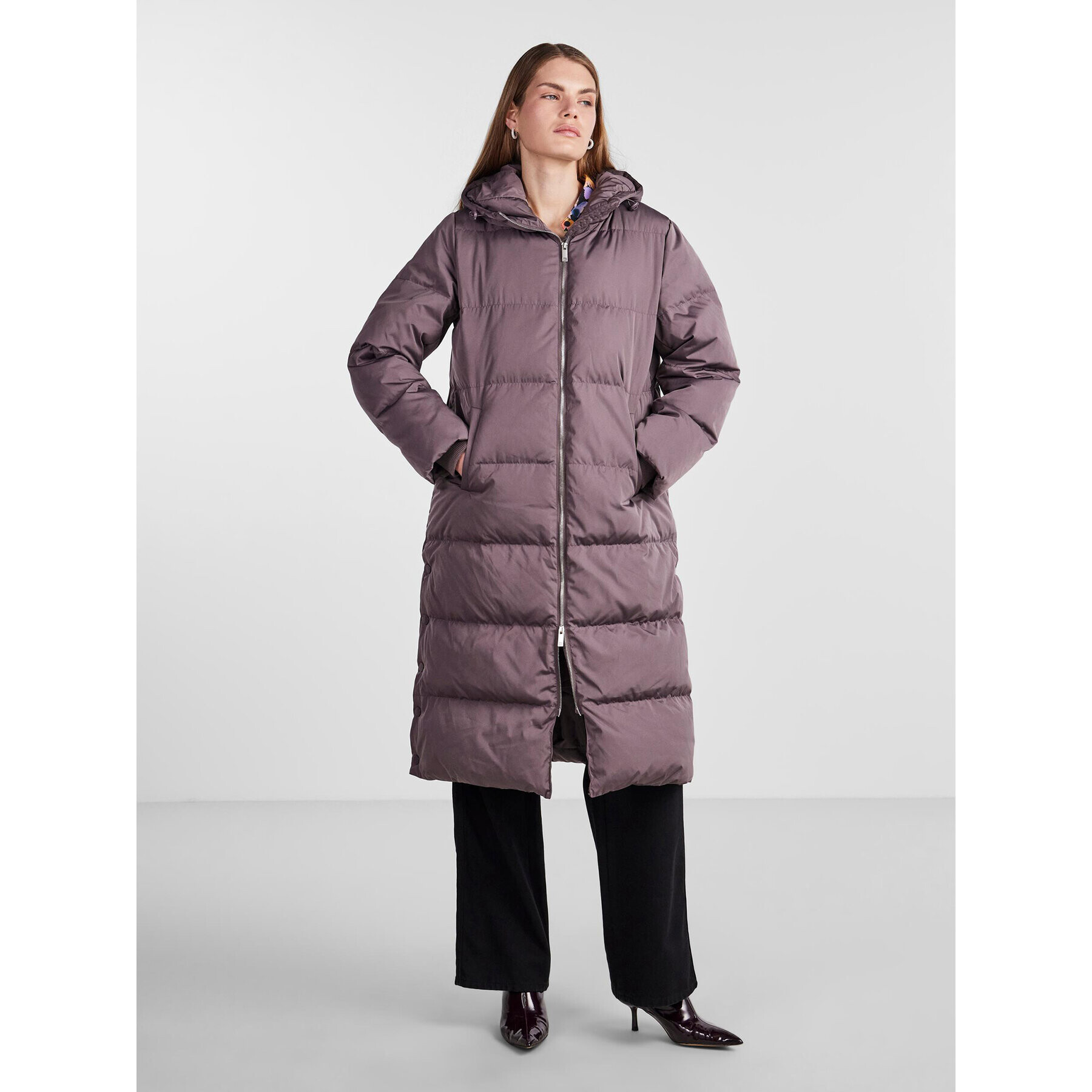 YAS Пухено яке 26023635 Виолетов Regular Fit - Pepit.bg