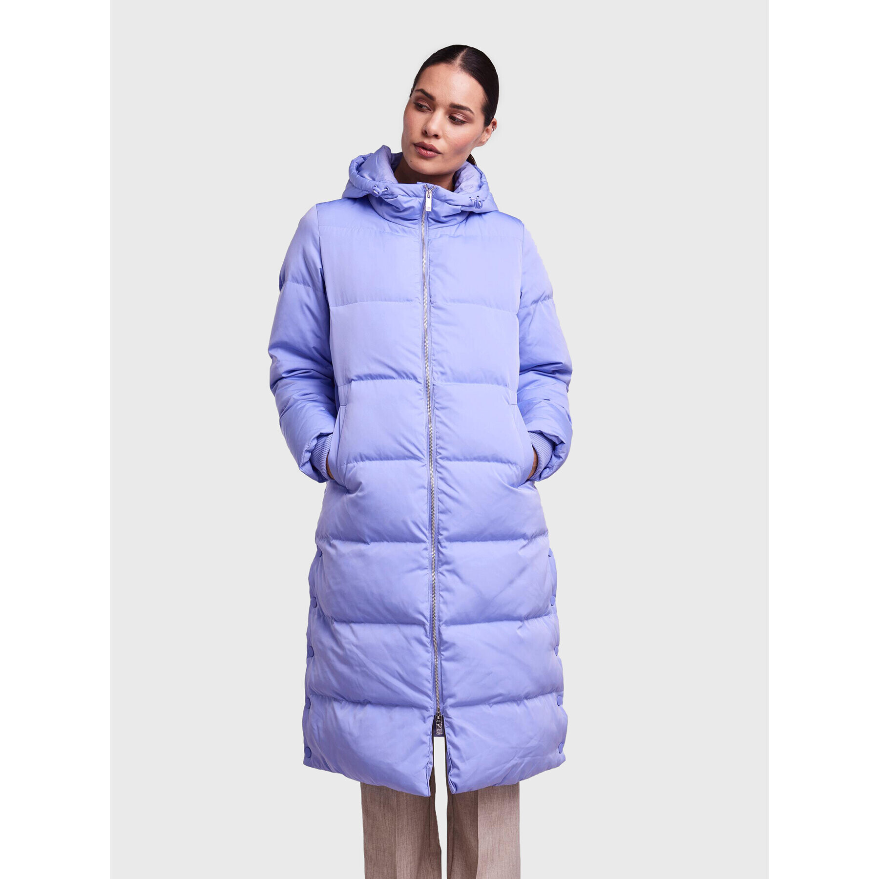 YAS Пухено яке Puffa 26023635 Виолетов Regular Fit - Pepit.bg