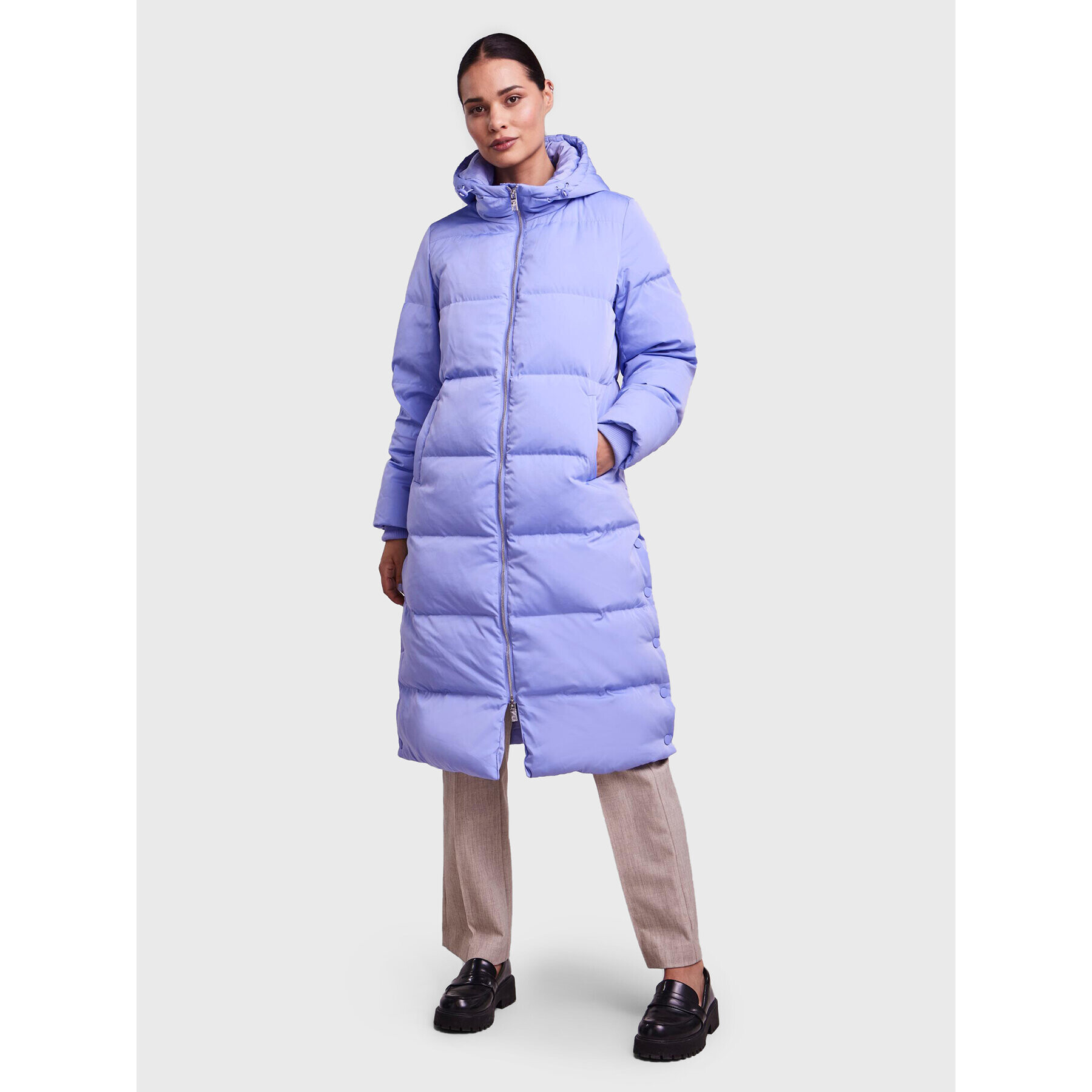 YAS Пухено яке Puffa 26023635 Виолетов Regular Fit - Pepit.bg