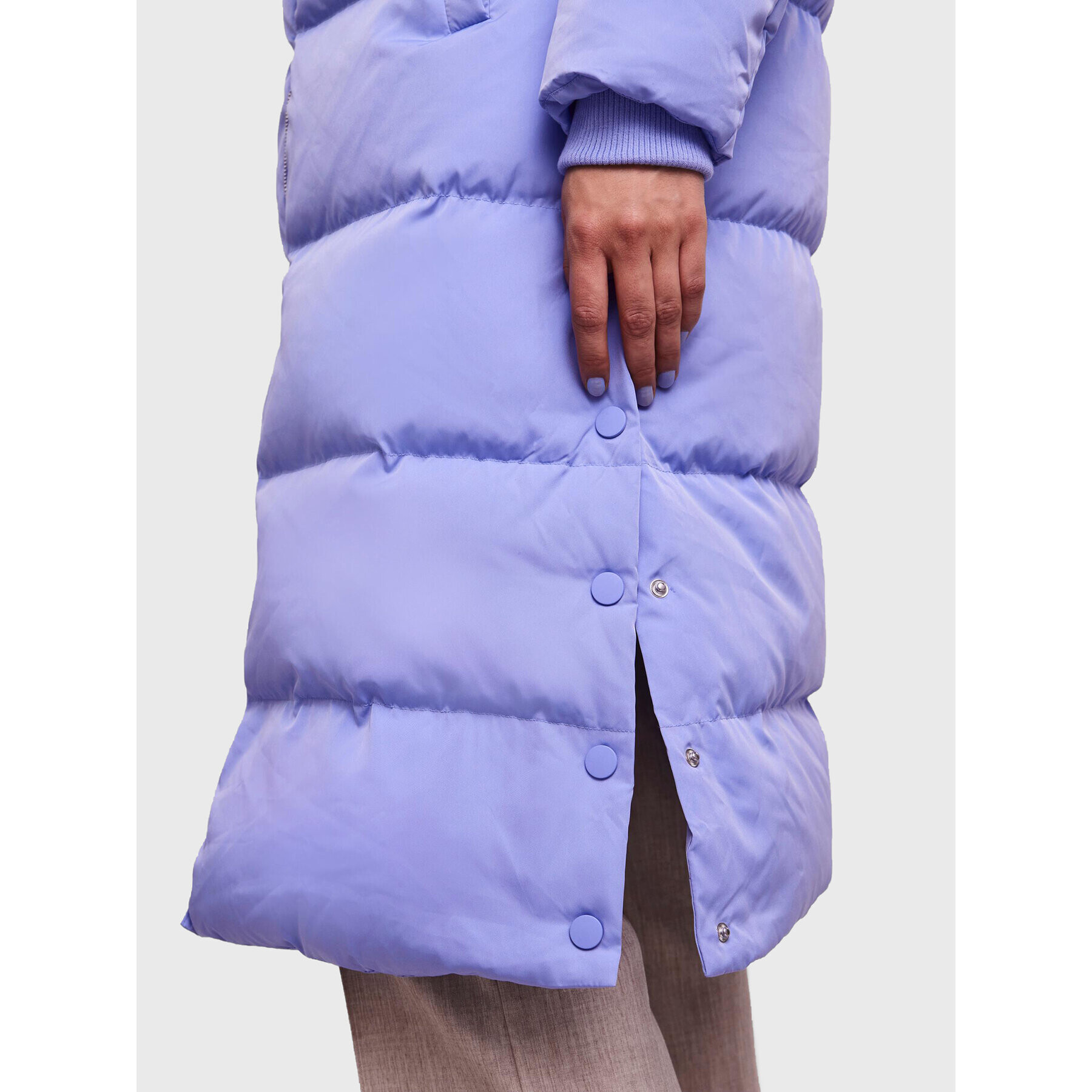 YAS Пухено яке Puffa 26023635 Виолетов Regular Fit - Pepit.bg
