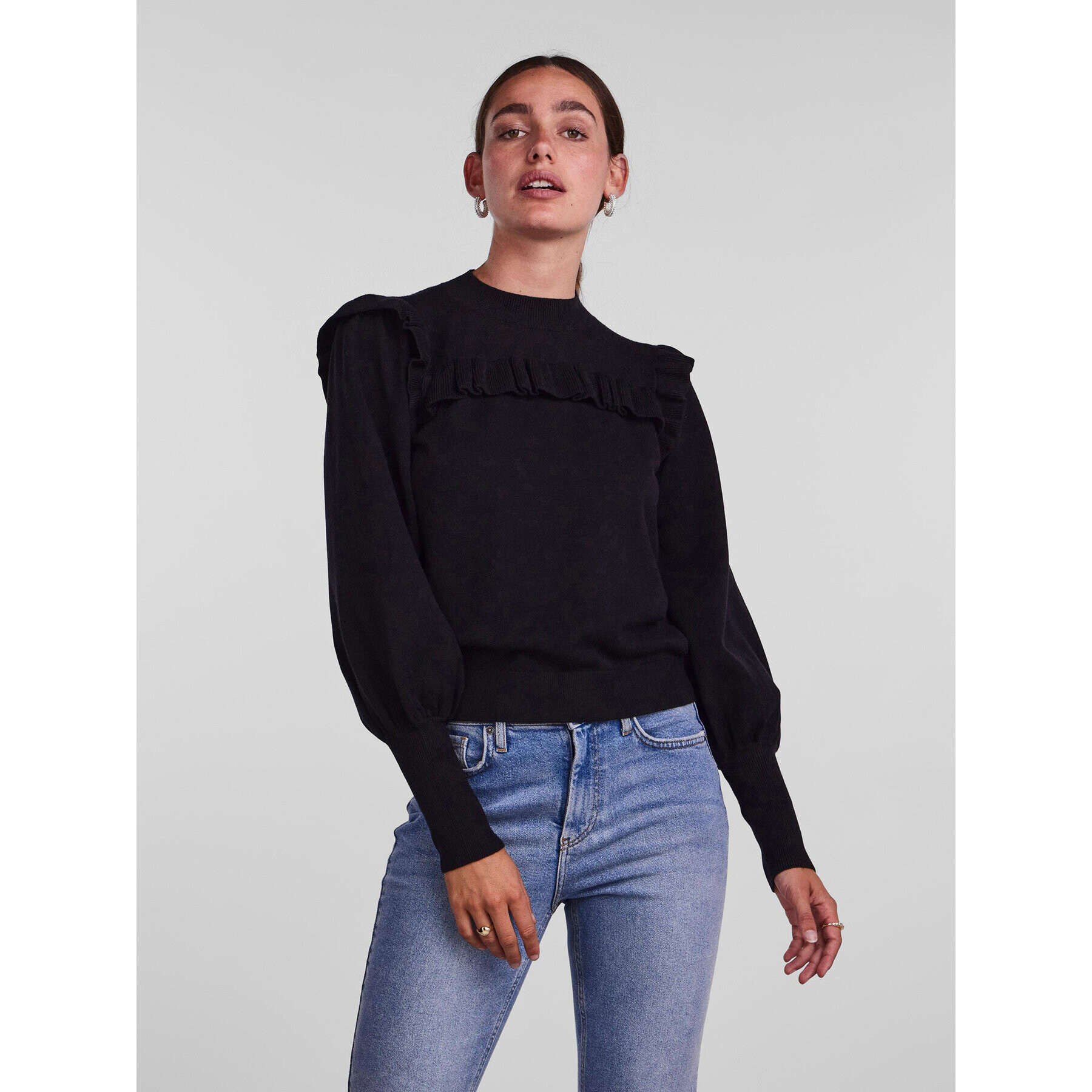 YAS Пуловер Jum 26028149 Черен Regular Fit - Pepit.bg