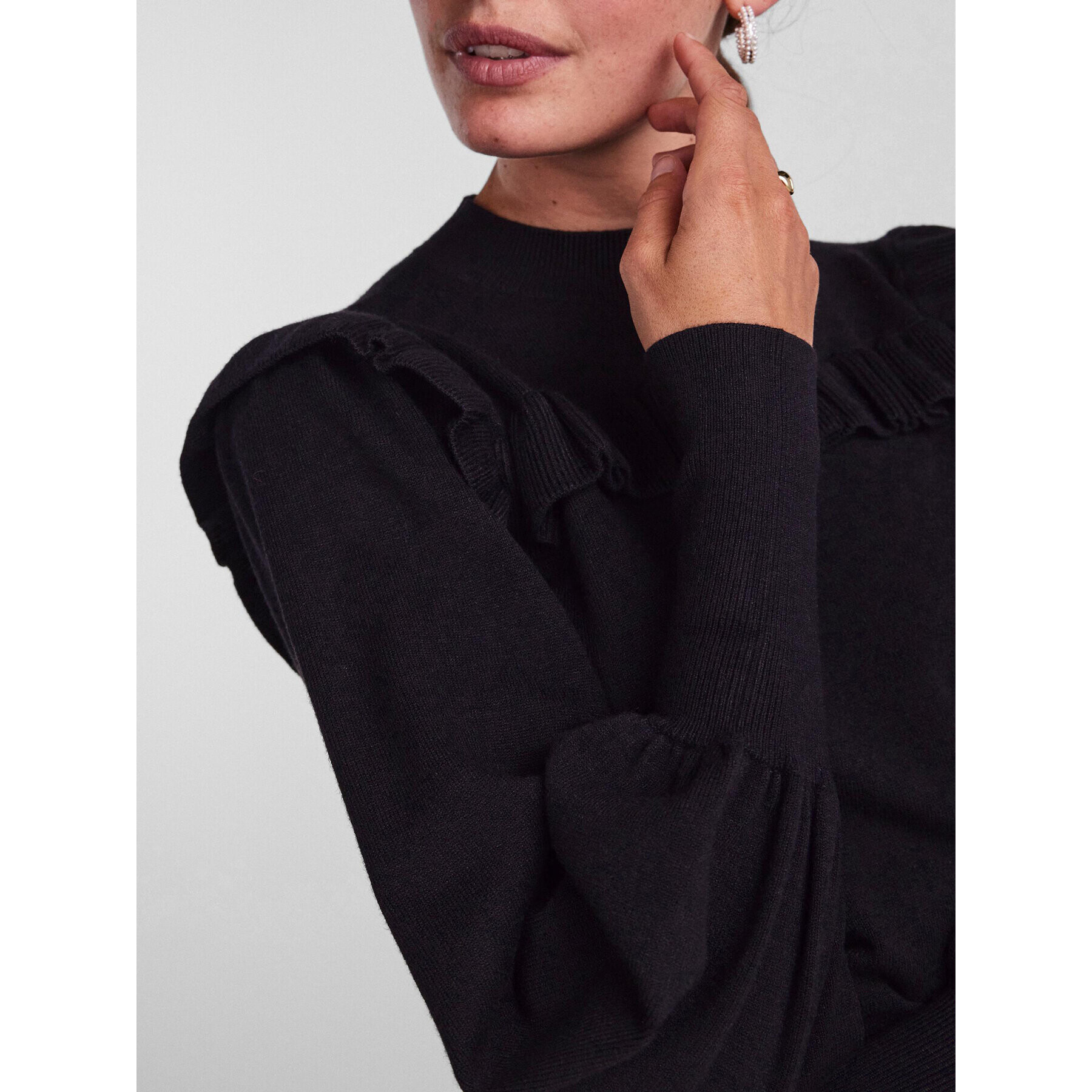 YAS Пуловер Jum 26028149 Черен Regular Fit - Pepit.bg