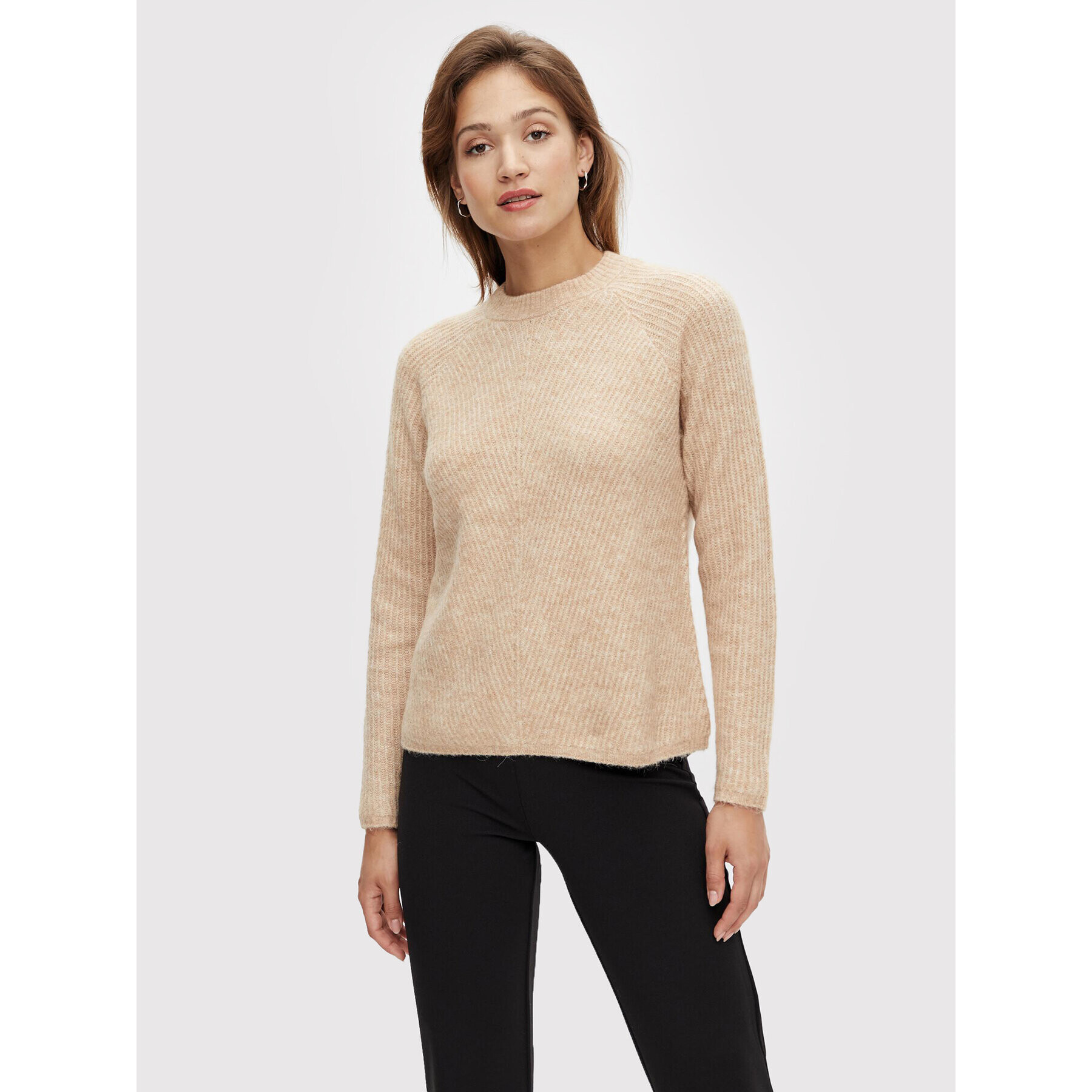 YAS Пуловер Alva 26024720 Бежов Regular Fit - Pepit.bg