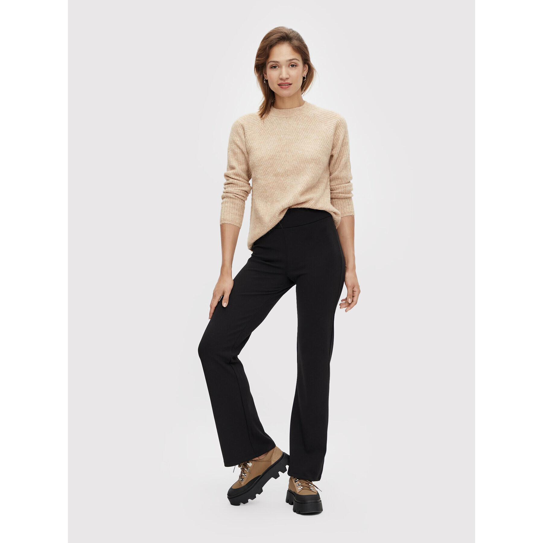 YAS Пуловер Alva 26024720 Бежов Regular Fit - Pepit.bg