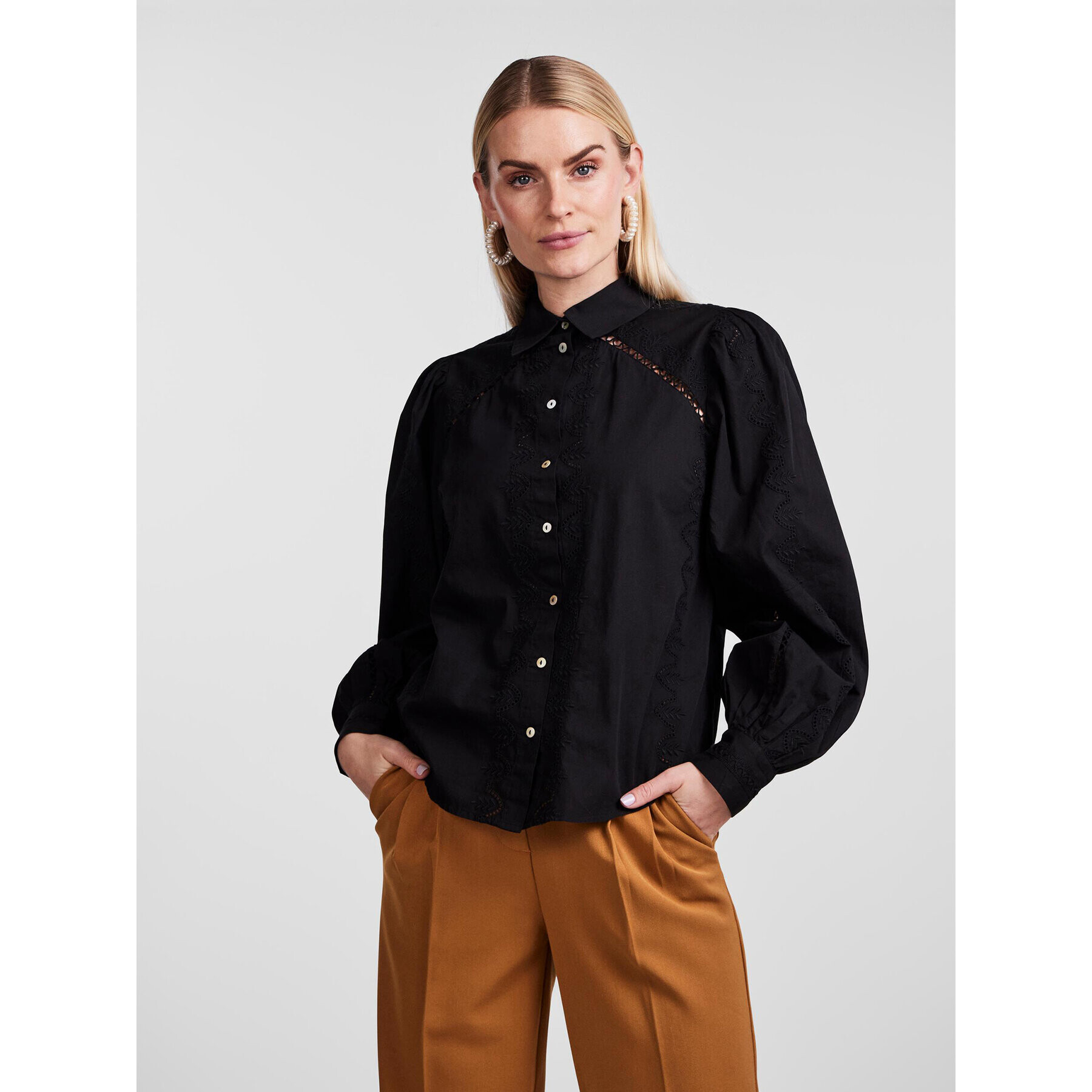 YAS Риза 26027480 Черен Regular Fit - Pepit.bg