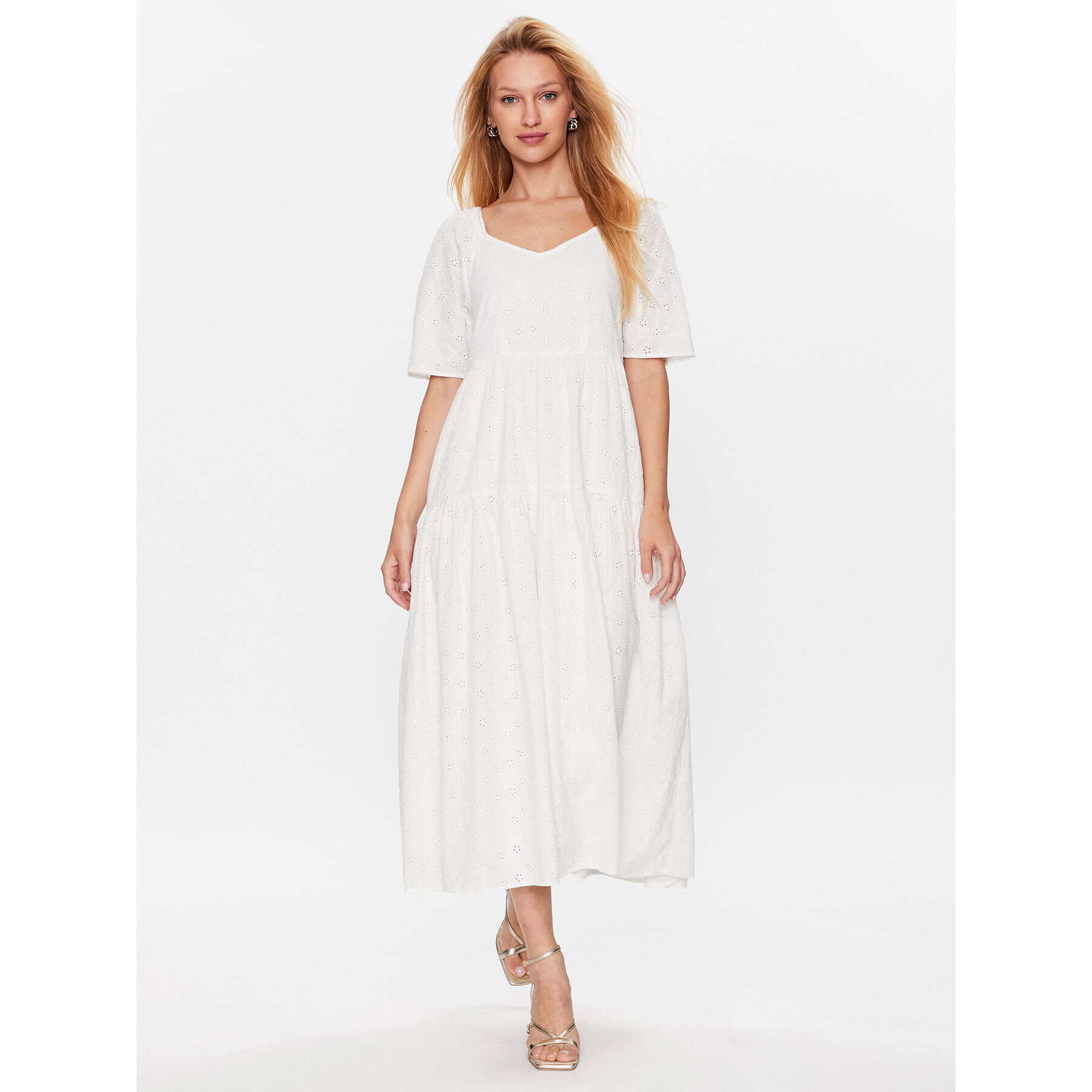 YAS Рокля 26029550 Бял Loose Fit - Pepit.bg