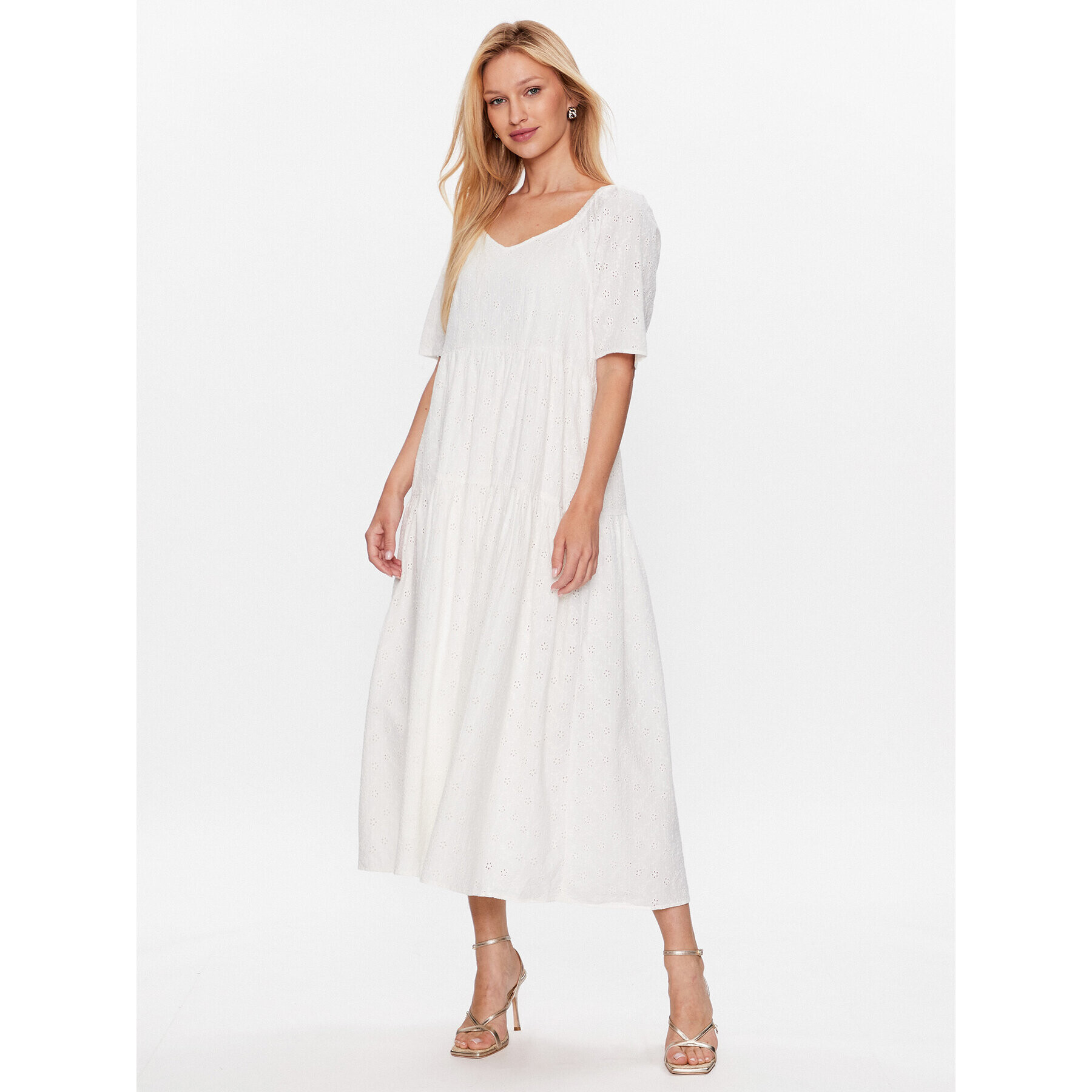 YAS Рокля 26029550 Бял Loose Fit - Pepit.bg