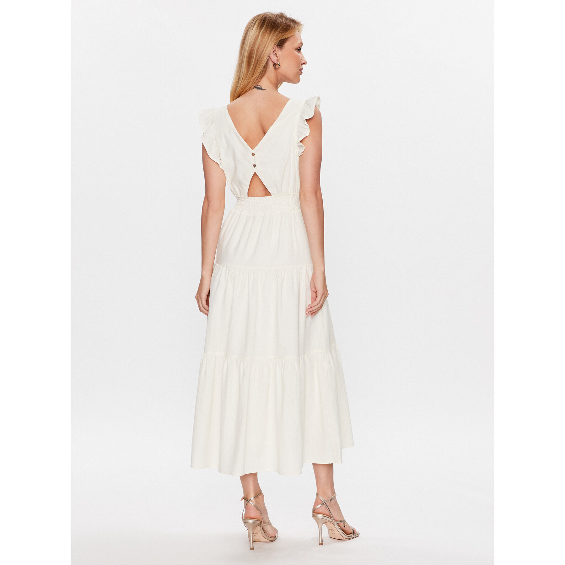 YAS Рокля 26029902 Бял Regular Fit - Pepit.bg