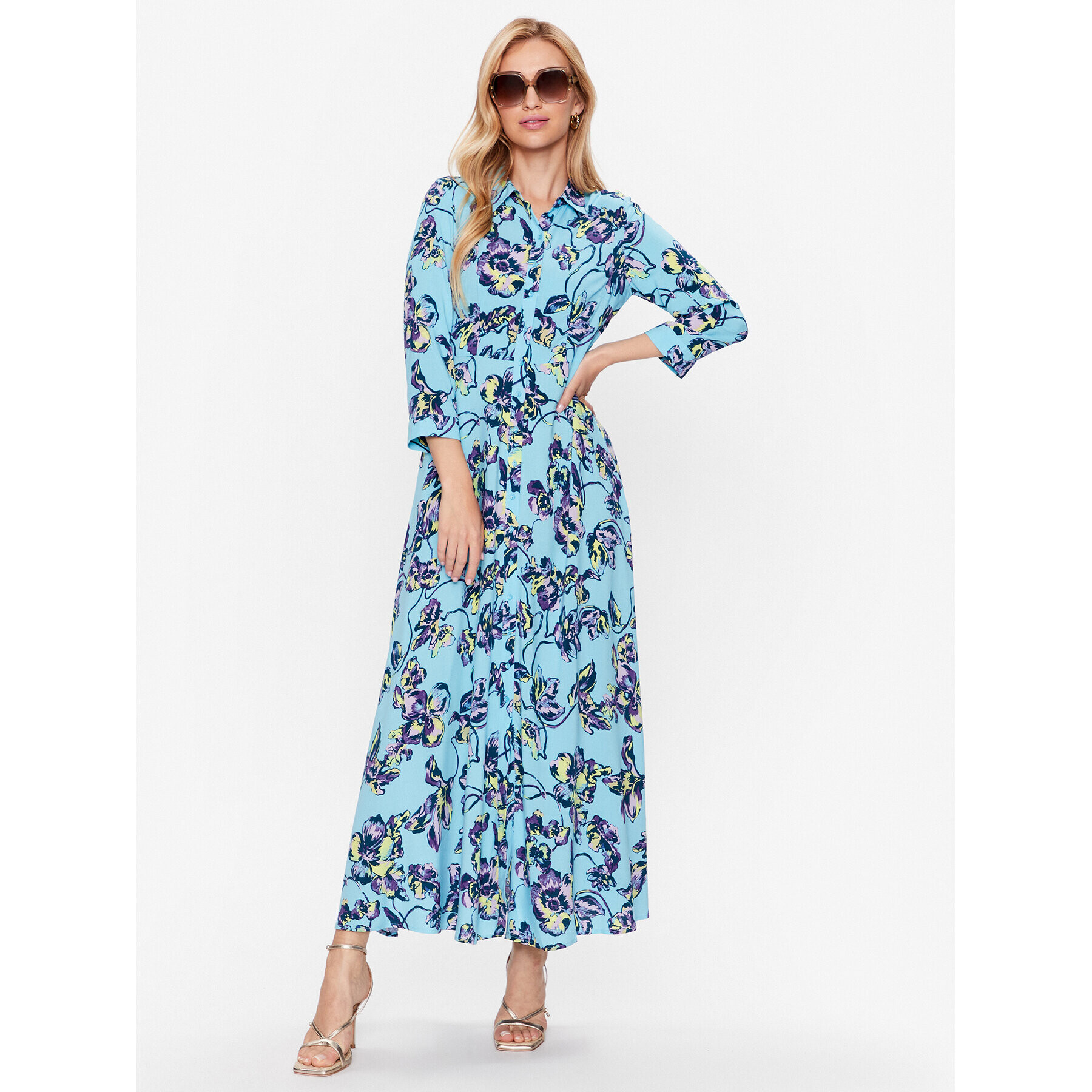 YAS Рокля тип риза Savanna 26022663 Син Loose Fit - Pepit.bg