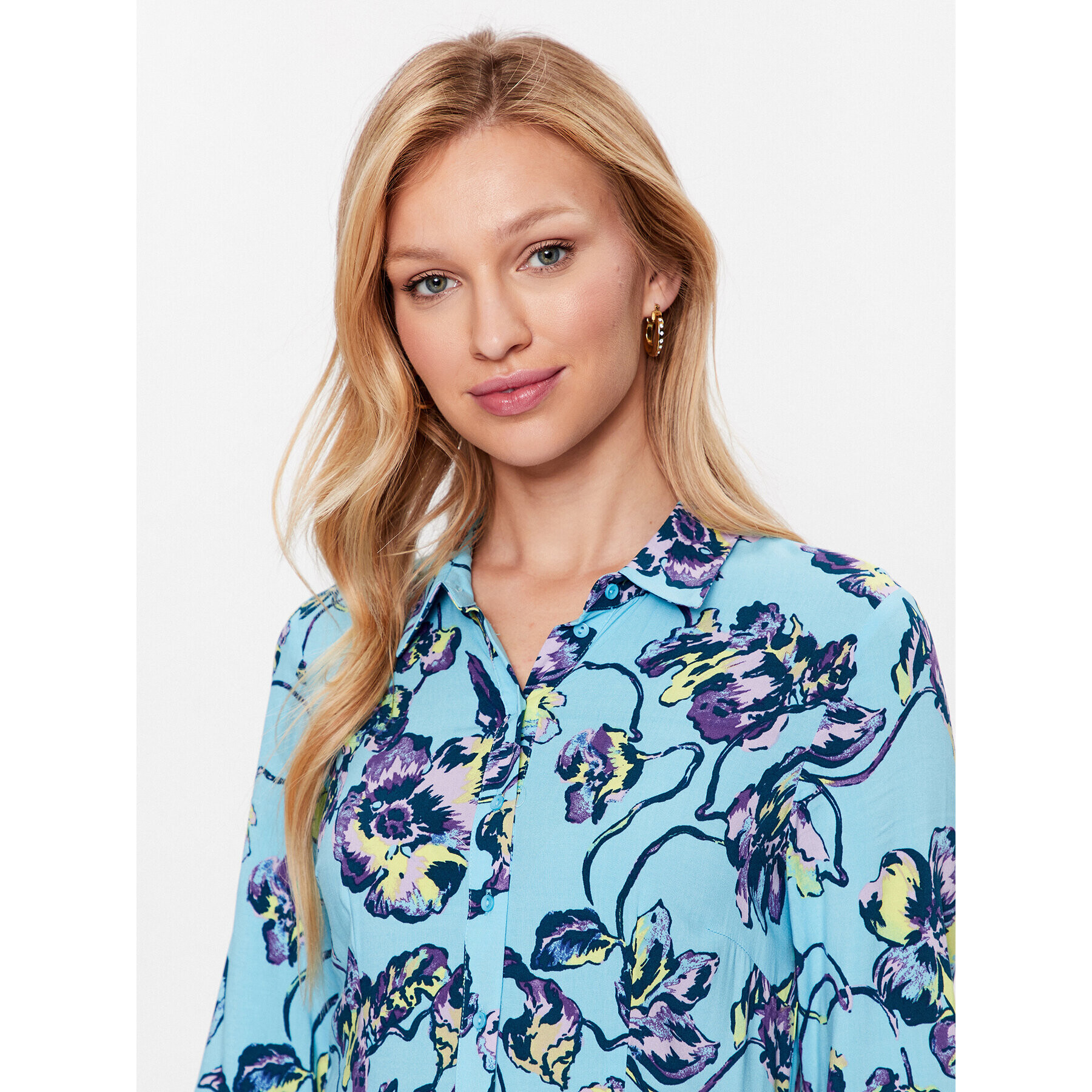 YAS Рокля тип риза Savanna 26022663 Син Loose Fit - Pepit.bg