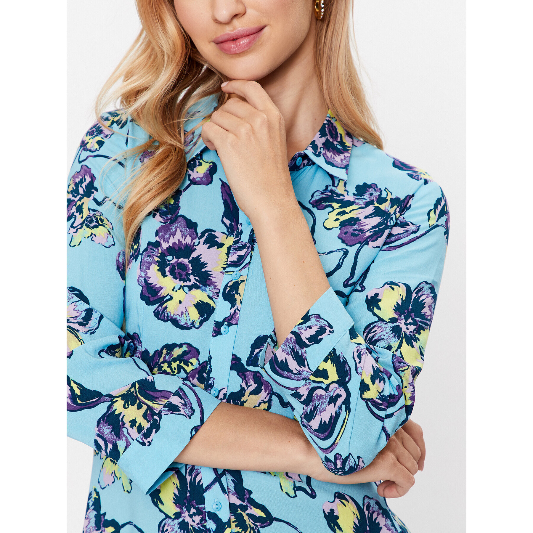 YAS Рокля тип риза Savanna 26022663 Син Loose Fit - Pepit.bg