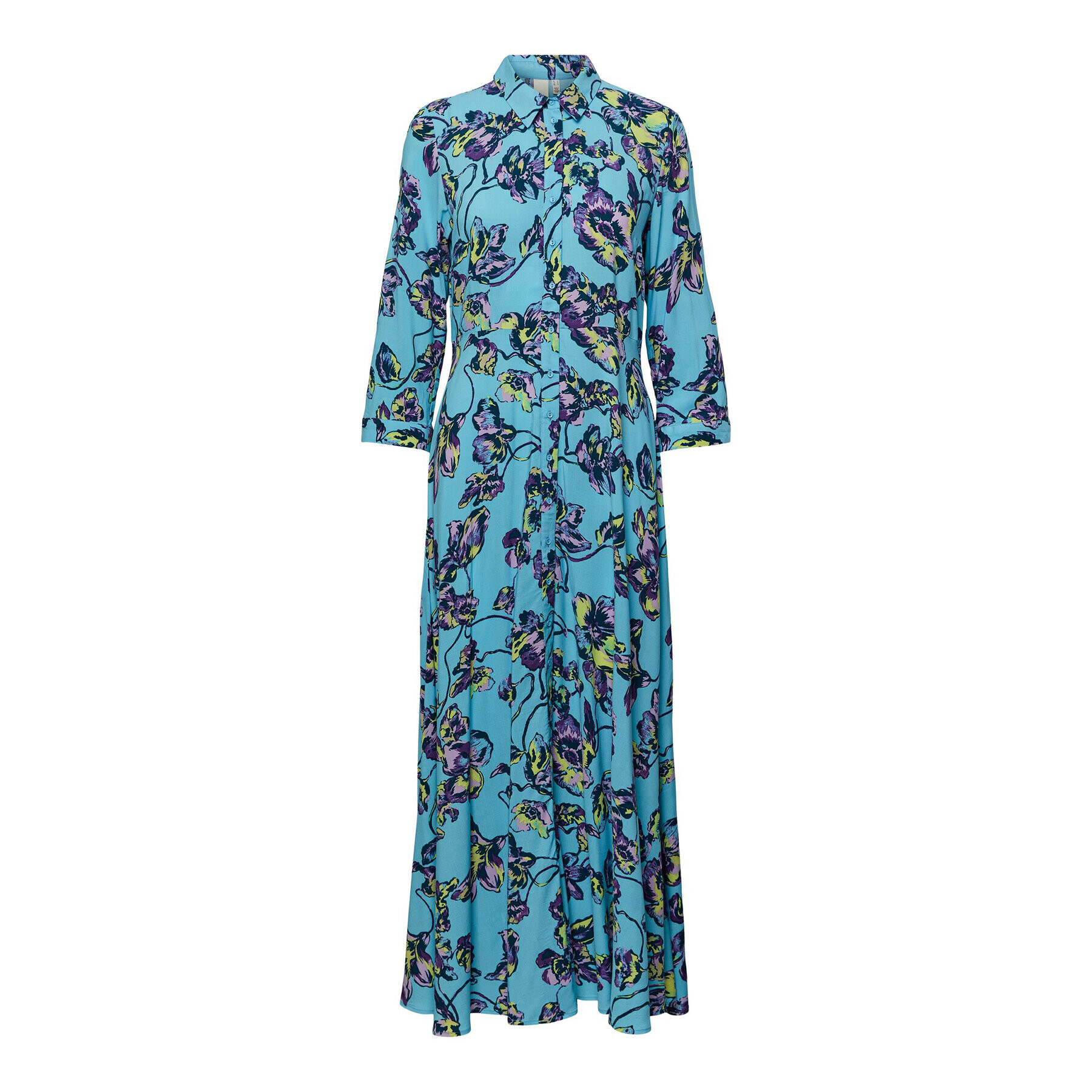 YAS Рокля тип риза Savanna 26022663 Син Loose Fit - Pepit.bg