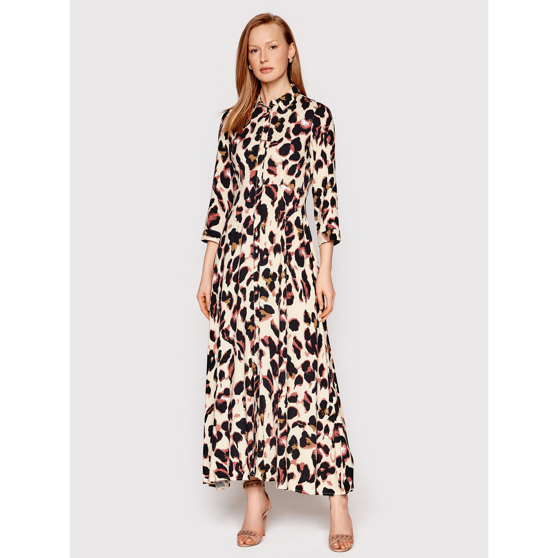 YAS Рокля тип риза Savanna 26022663 Бежов Regular Fit - Pepit.bg