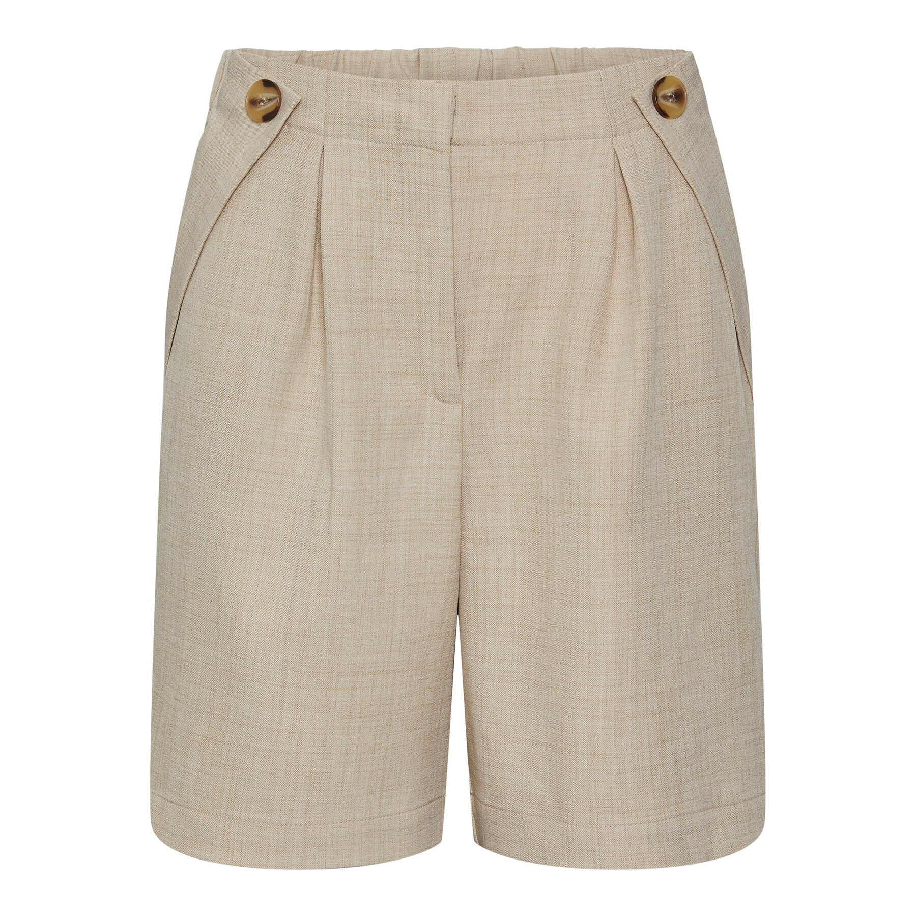 YAS Шорти от плат 26029967 Кафяв Loose Fit - Pepit.bg
