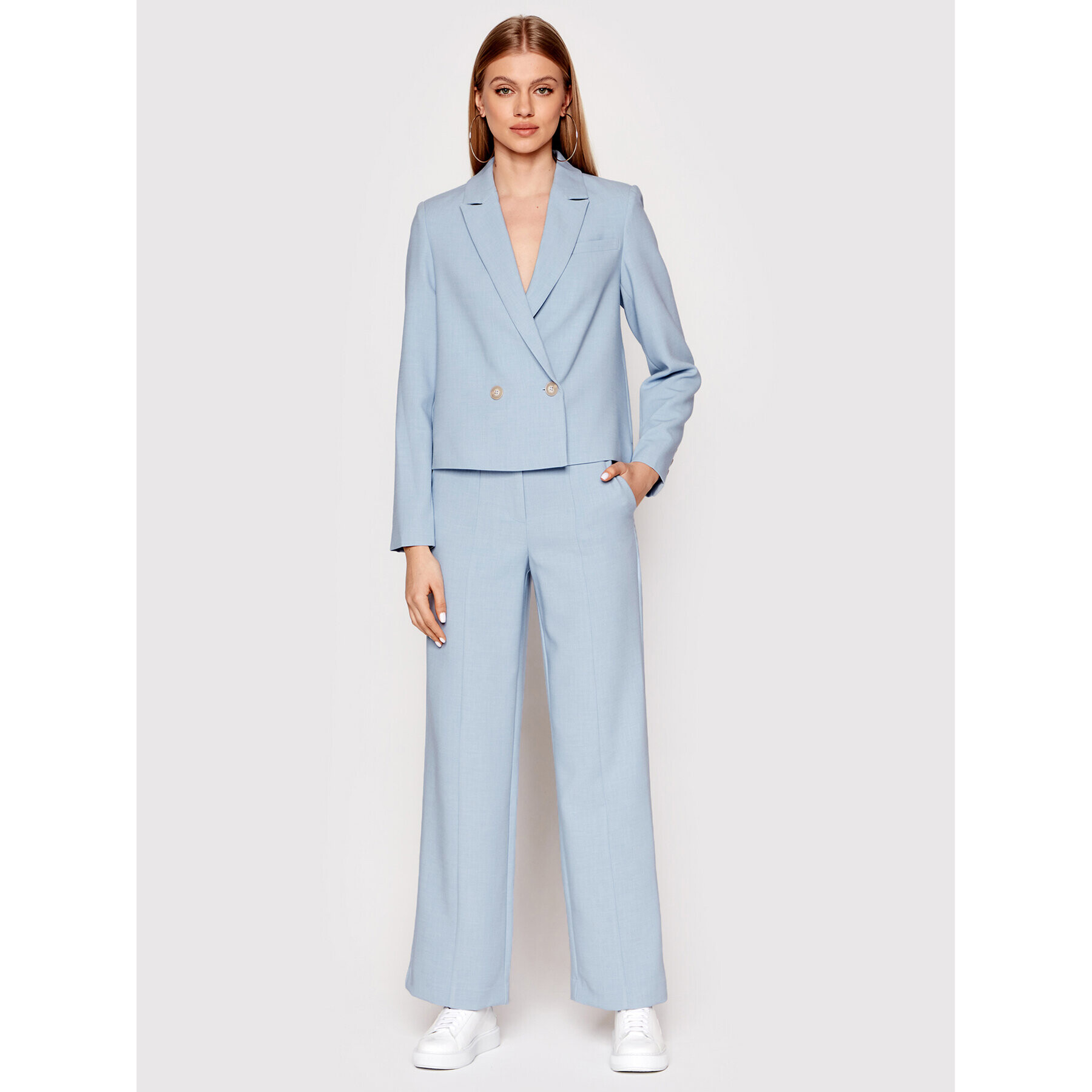 YAS Текстилни панталони Tucka 26026408 Син Relaxed Fit - Pepit.bg