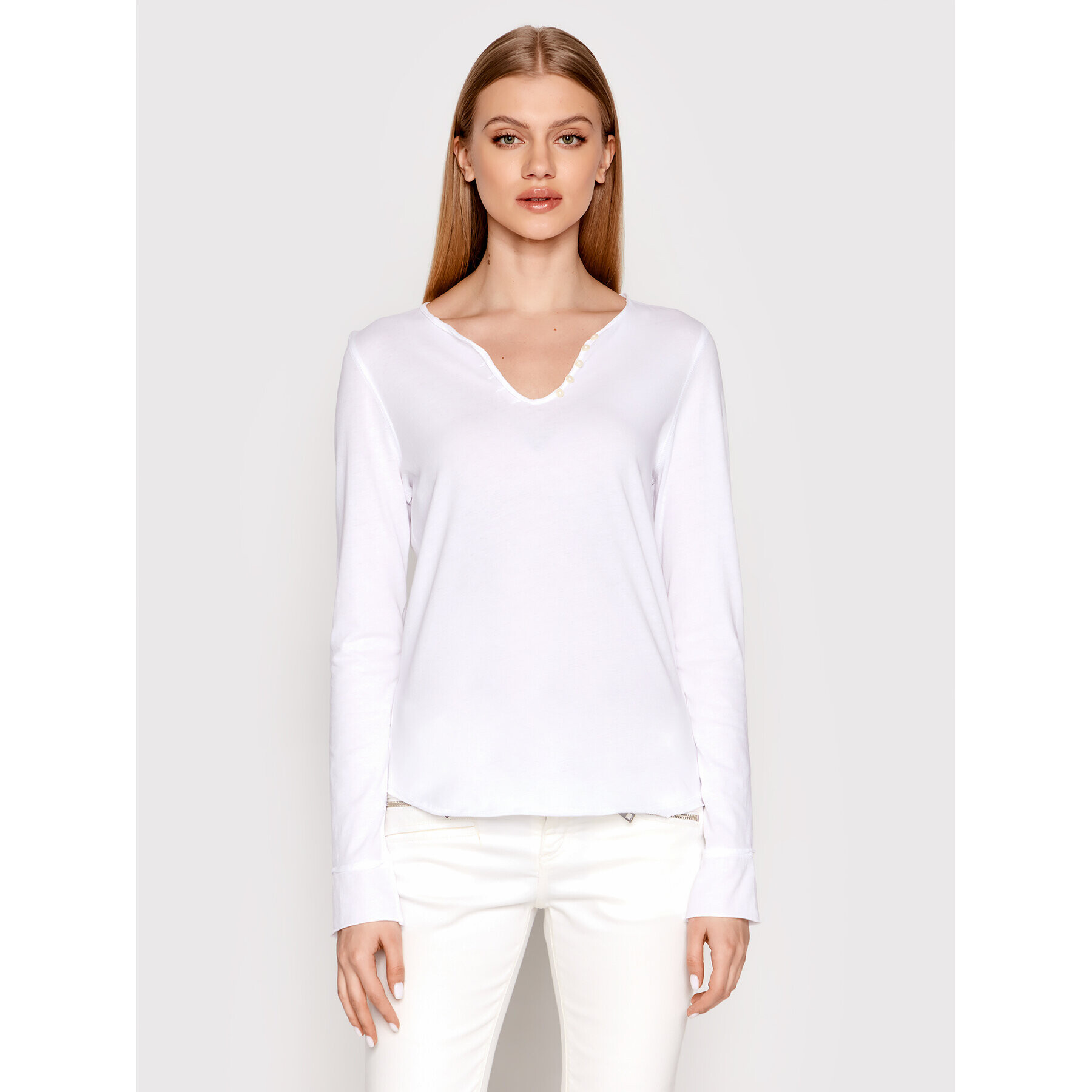 Zadig&Voltaire Блуза Tunisien JWTL00006 Бял Regular Fit - Pepit.bg