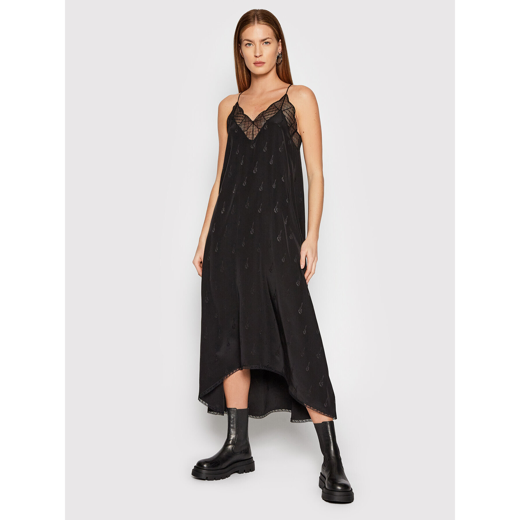 Zadig&Voltaire Коктейлна рокля Risty Jac PWGCP0401F Черен Regular Fit - Pepit.bg