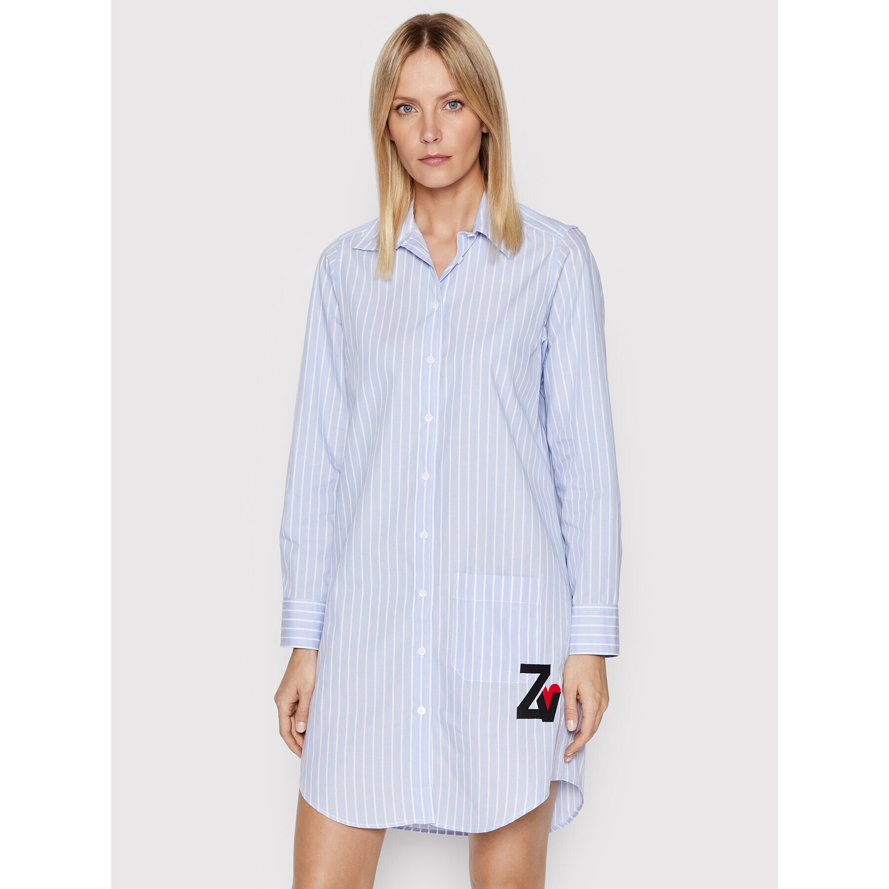 Zadig&Voltaire Рокля тип риза Rais Raye WWDR00006 Син Regular Fit - Pepit.bg