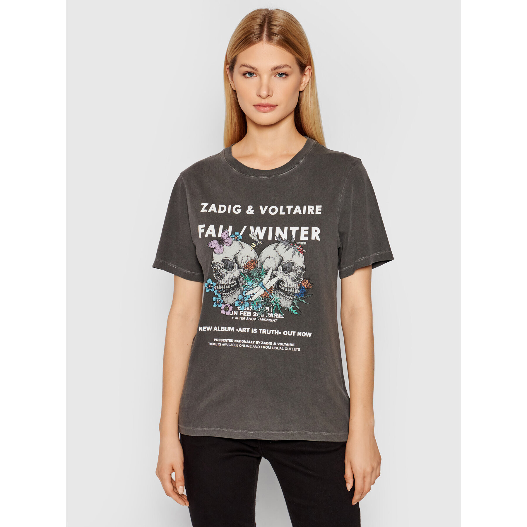 Zadig&Voltaire Тишърт Bella Compo Rock Skull WKTS1807F Сив Regular Fit - Pepit.bg