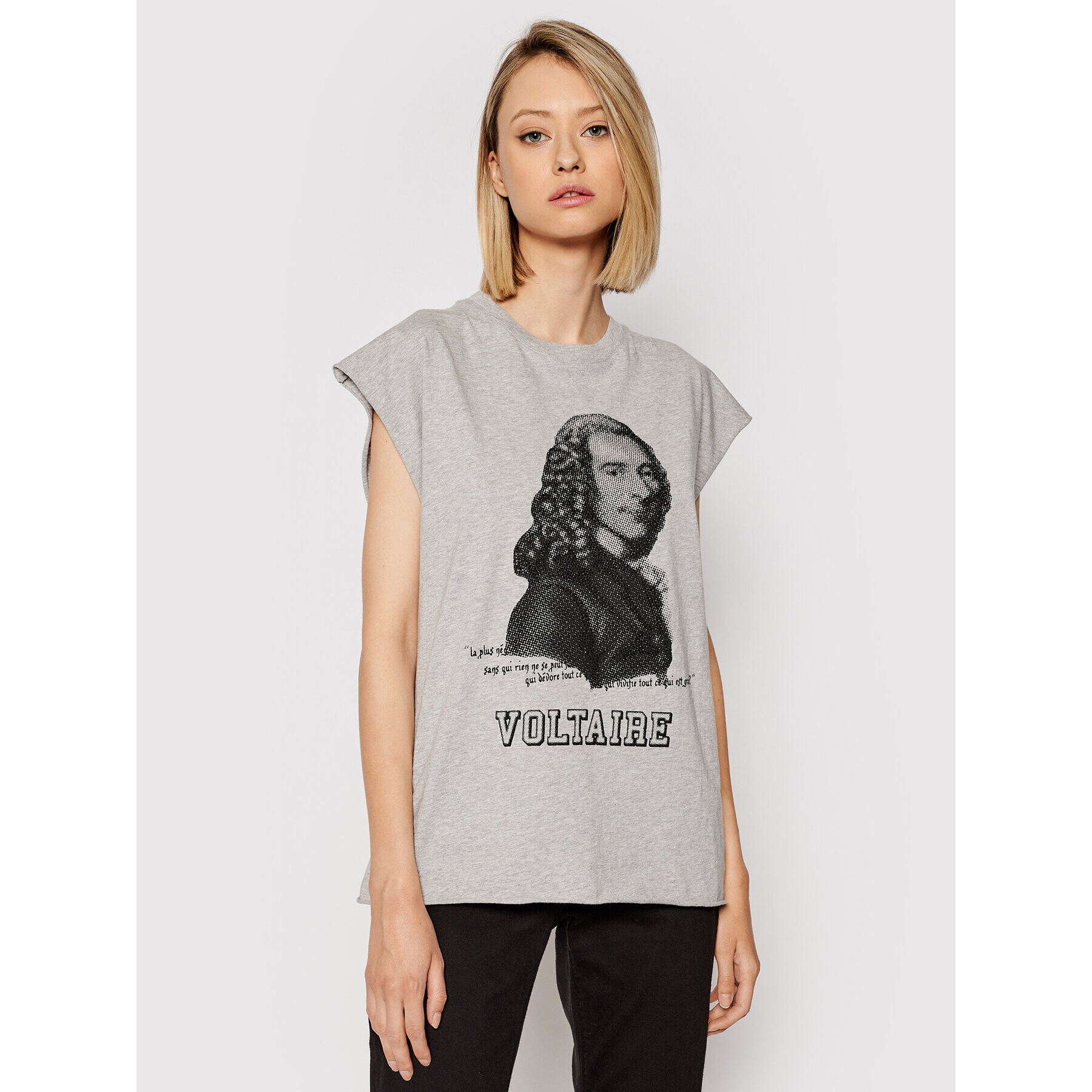 Zadig&Voltaire Тишърт Cecilia WKTS7003F Сив Relaxed Fit - Pepit.bg