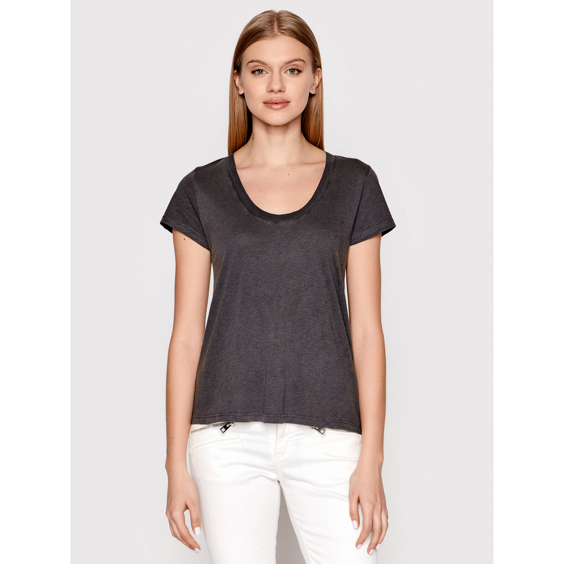 Zadig&Voltaire Тишърт Tiny Slub Oerdyed JWTS00053 Сив Regular Fit - Pepit.bg