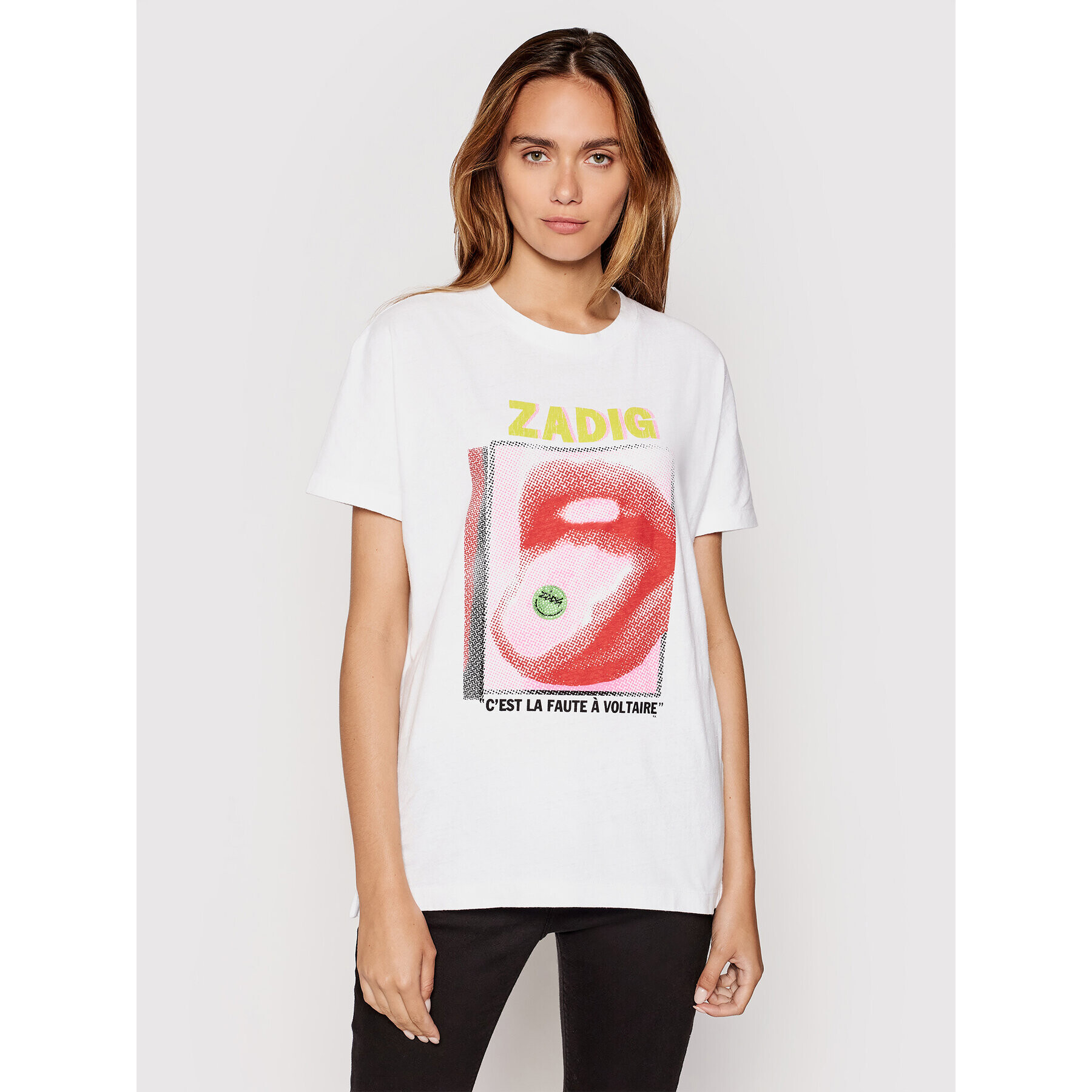 Zadig&Voltaire Тишърт Tom Happy WKTT1806F Бял Relaxed Fit - Pepit.bg