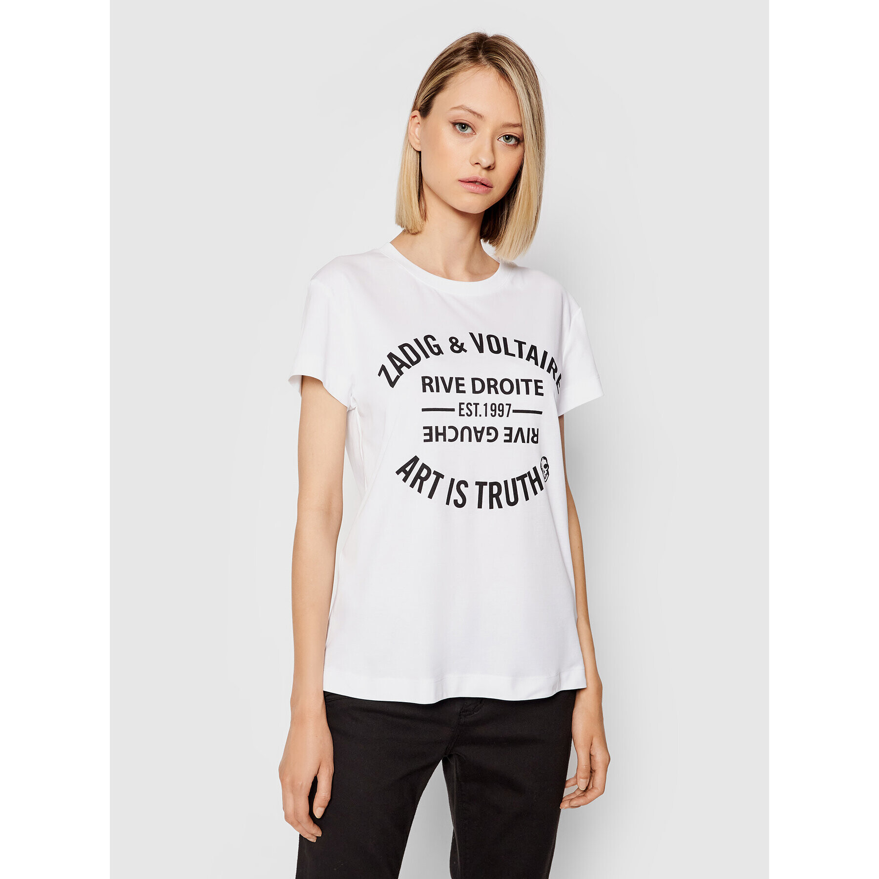 Zadig&Voltaire Тишърт Walk Perm PWGTR1802F Бял Regular Fit - Pepit.bg