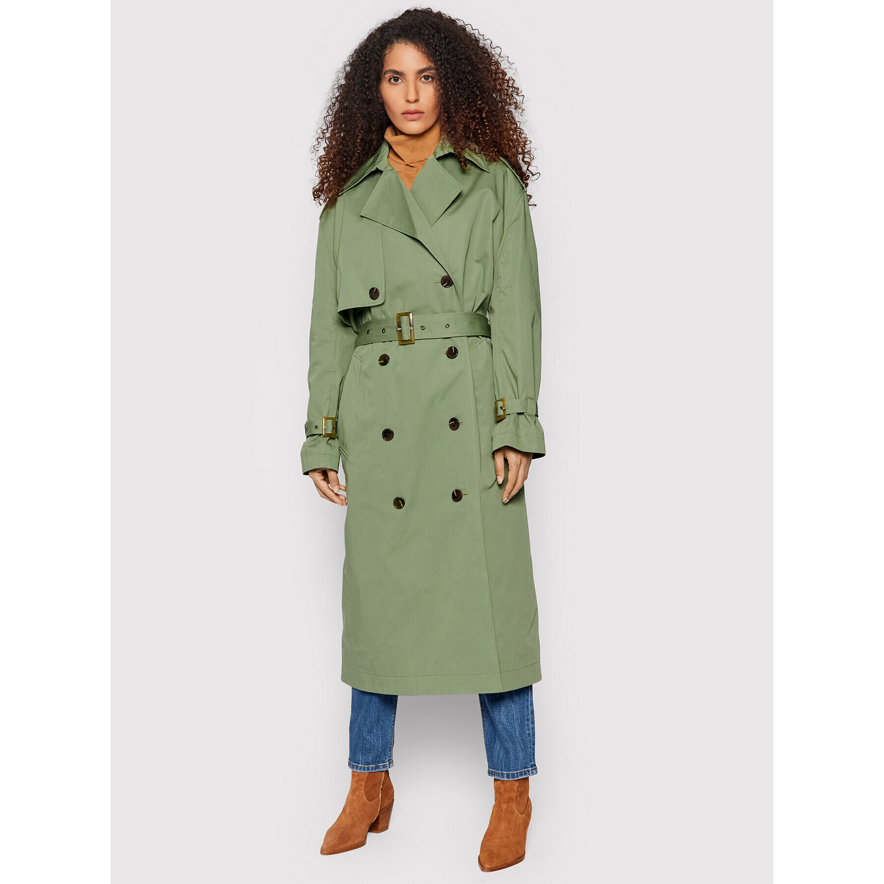Zadig&Voltaire Тренч Kena WKCL0603F Зелен Regular Fit - Pepit.bg