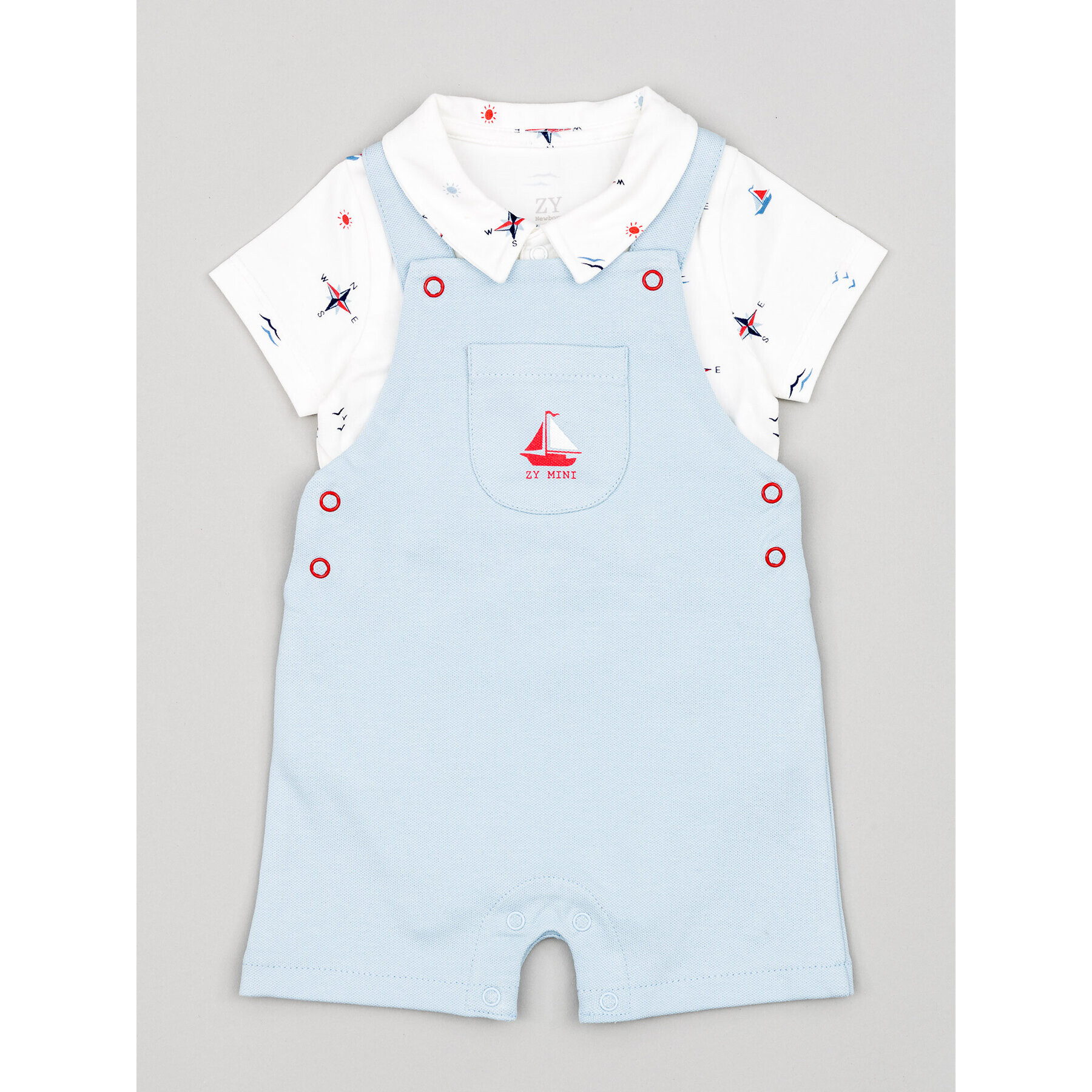 Zippy Детско боди ZNBAP0602 23002 Син Regular Fit - Pepit.bg