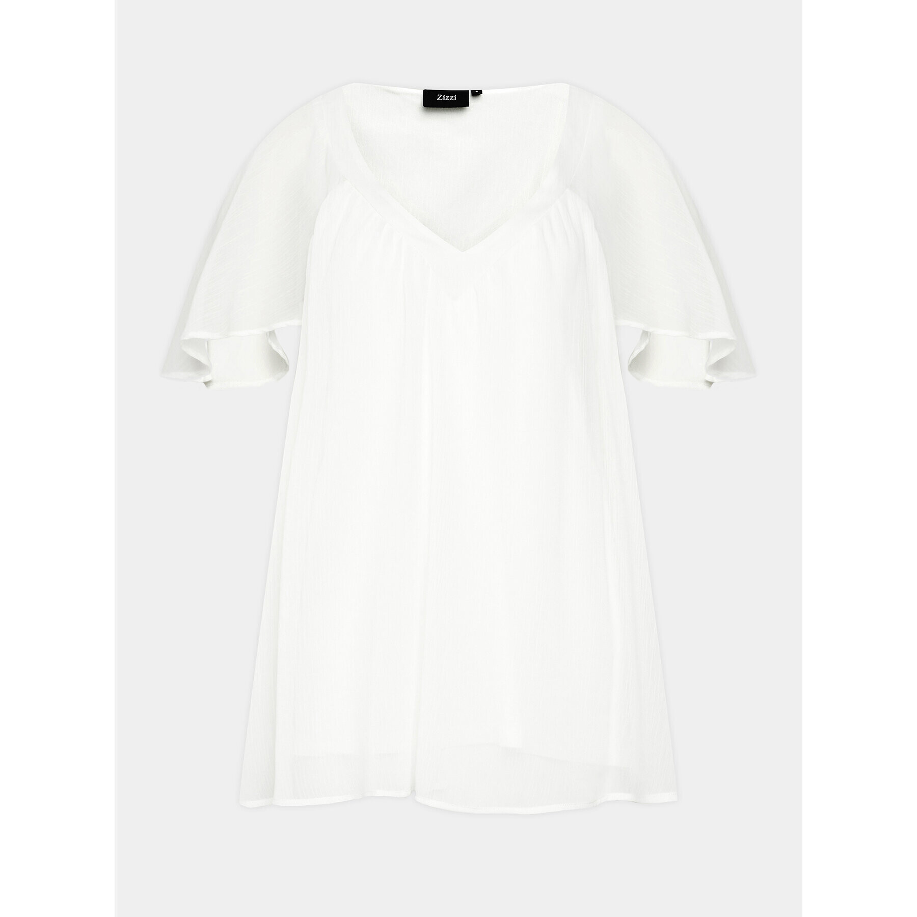 Zizzi Блуза M58831A Бял Loose Fit - Pepit.bg