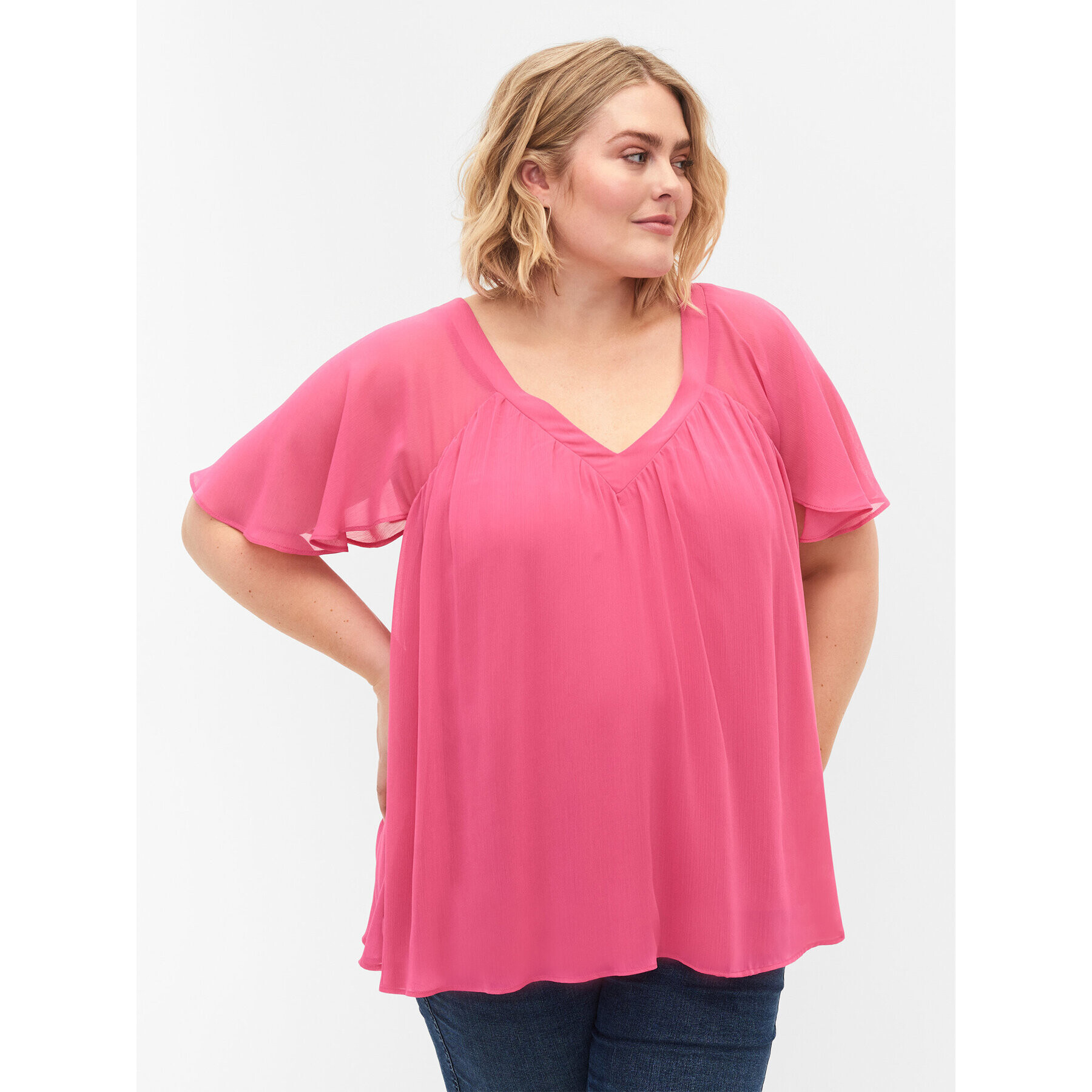 Zizzi Блуза M58831A Розов Loose Fit - Pepit.bg