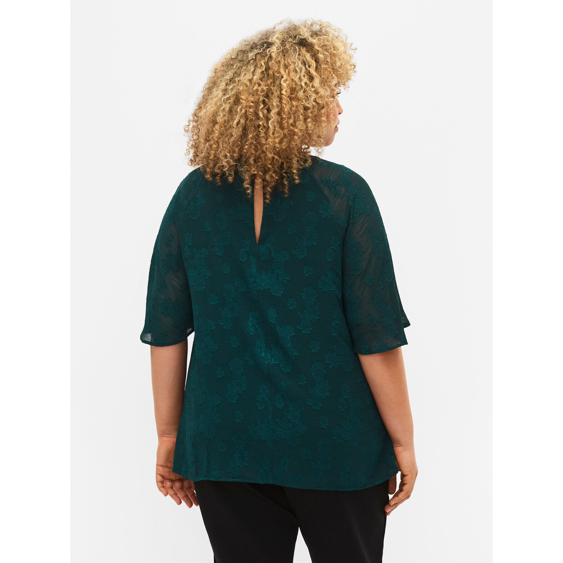 Zizzi Блуза M58832A Зелен Loose Fit - Pepit.bg