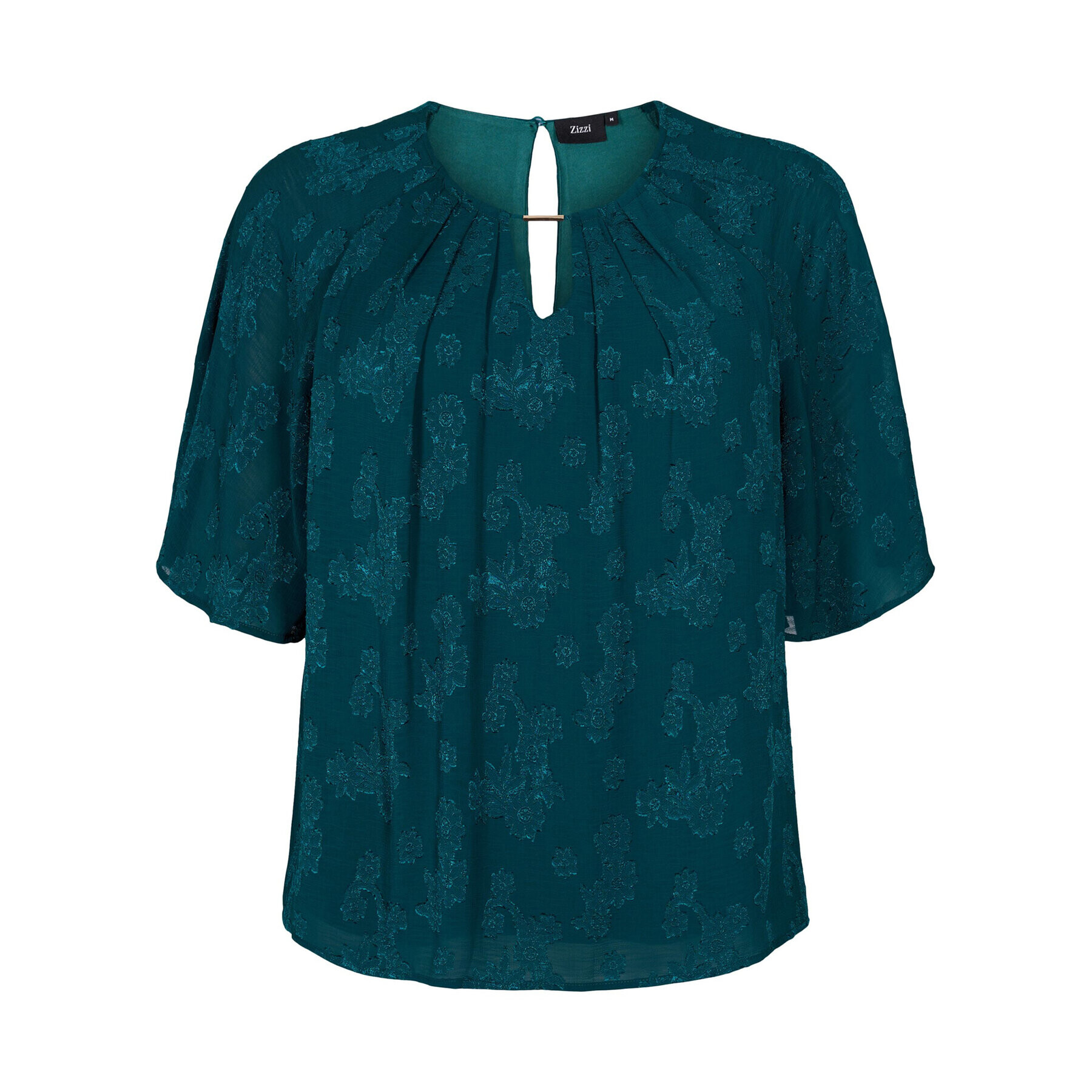 Zizzi Блуза M58832A Зелен Loose Fit - Pepit.bg