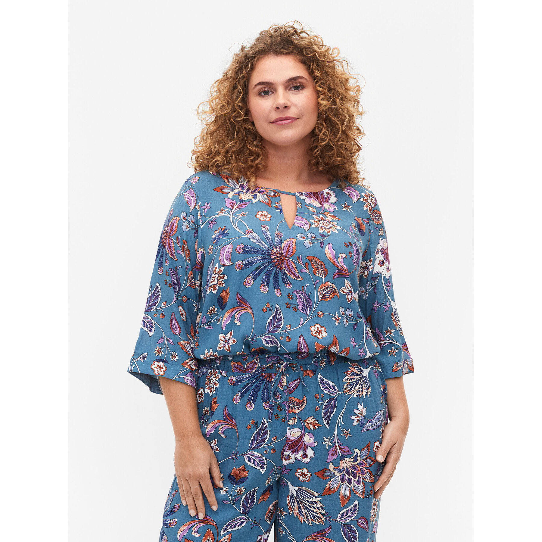 Zizzi Блуза V00040E Син Loose Fit - Pepit.bg