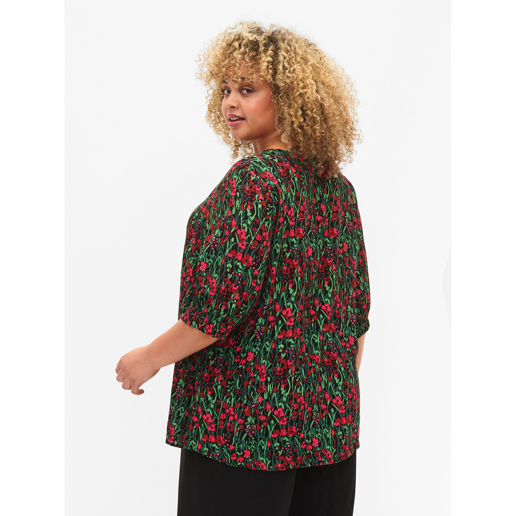 Zizzi Блуза V00040O Черен Loose Fit - Pepit.bg