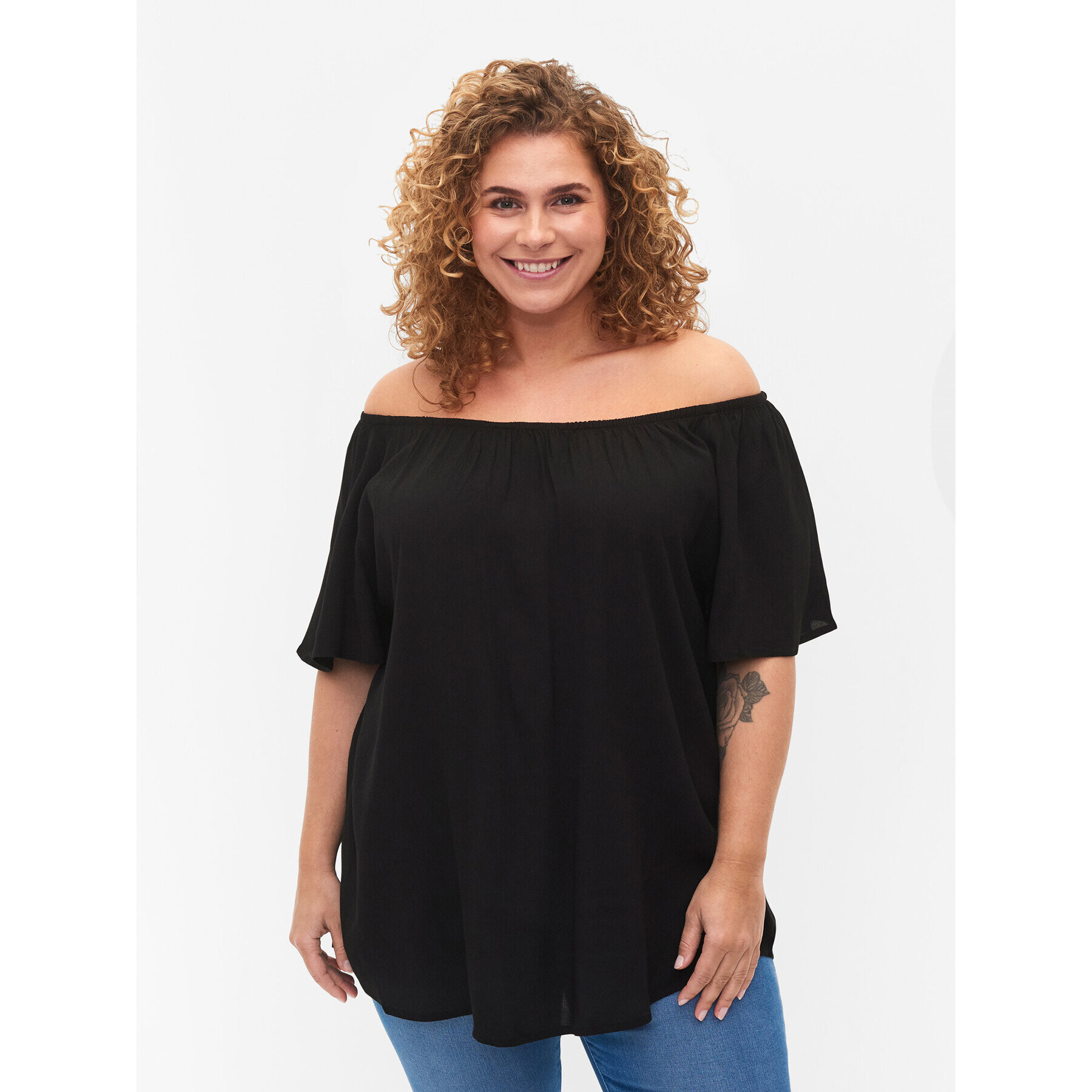 Zizzi Блуза V00040S Черен Loose Fit - Pepit.bg
